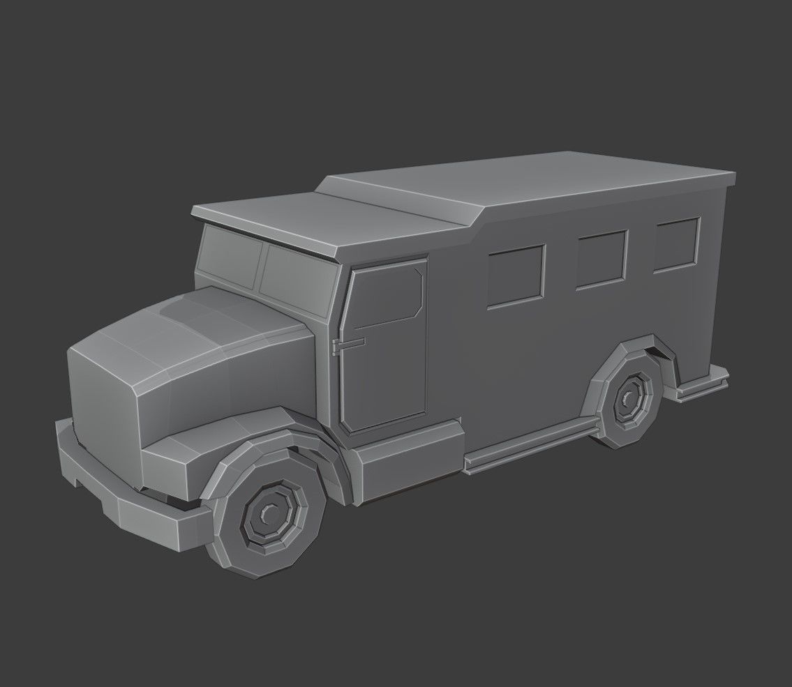 Swat Van Low Poly Low-poly 3D model_5