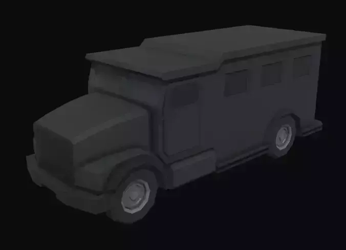 Swat Van Low Poly Low-poly 3D model