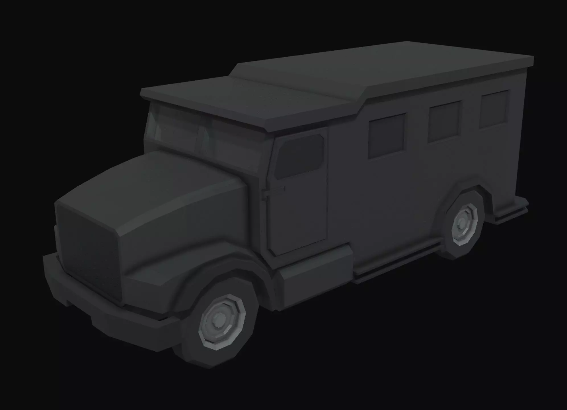 Swat Van Low Poly Low-poly 3D model_0