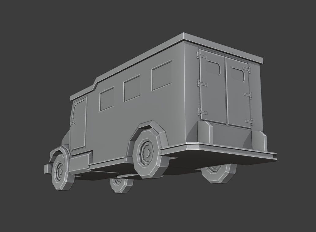 Swat Van Low Poly Low-poly 3D model_7