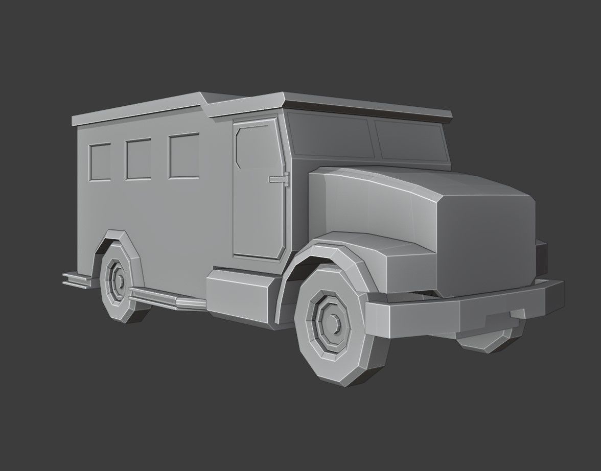 Swat Van Low Poly Low-poly 3D model_6