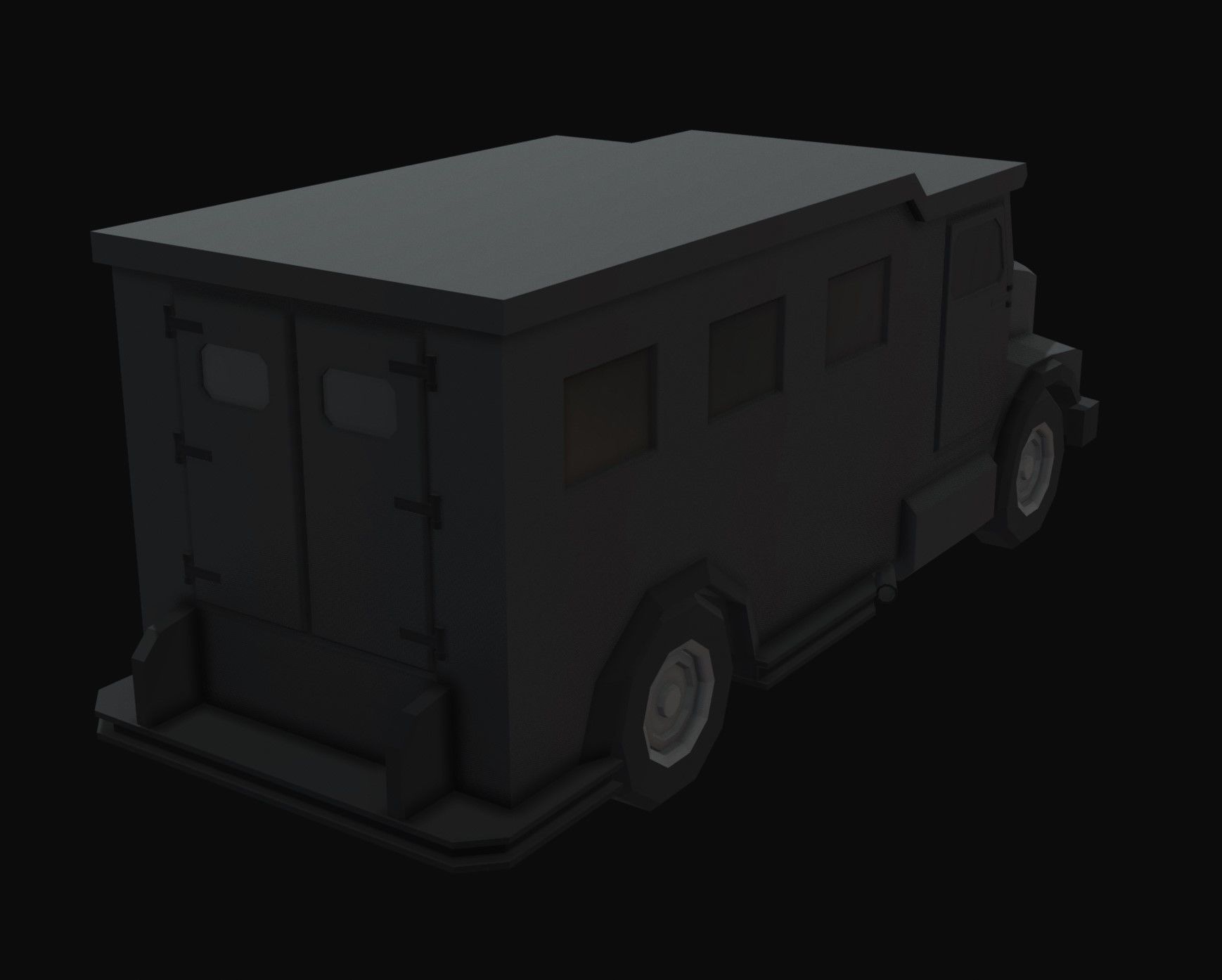 Swat Van Low Poly Low-poly 3D model_2