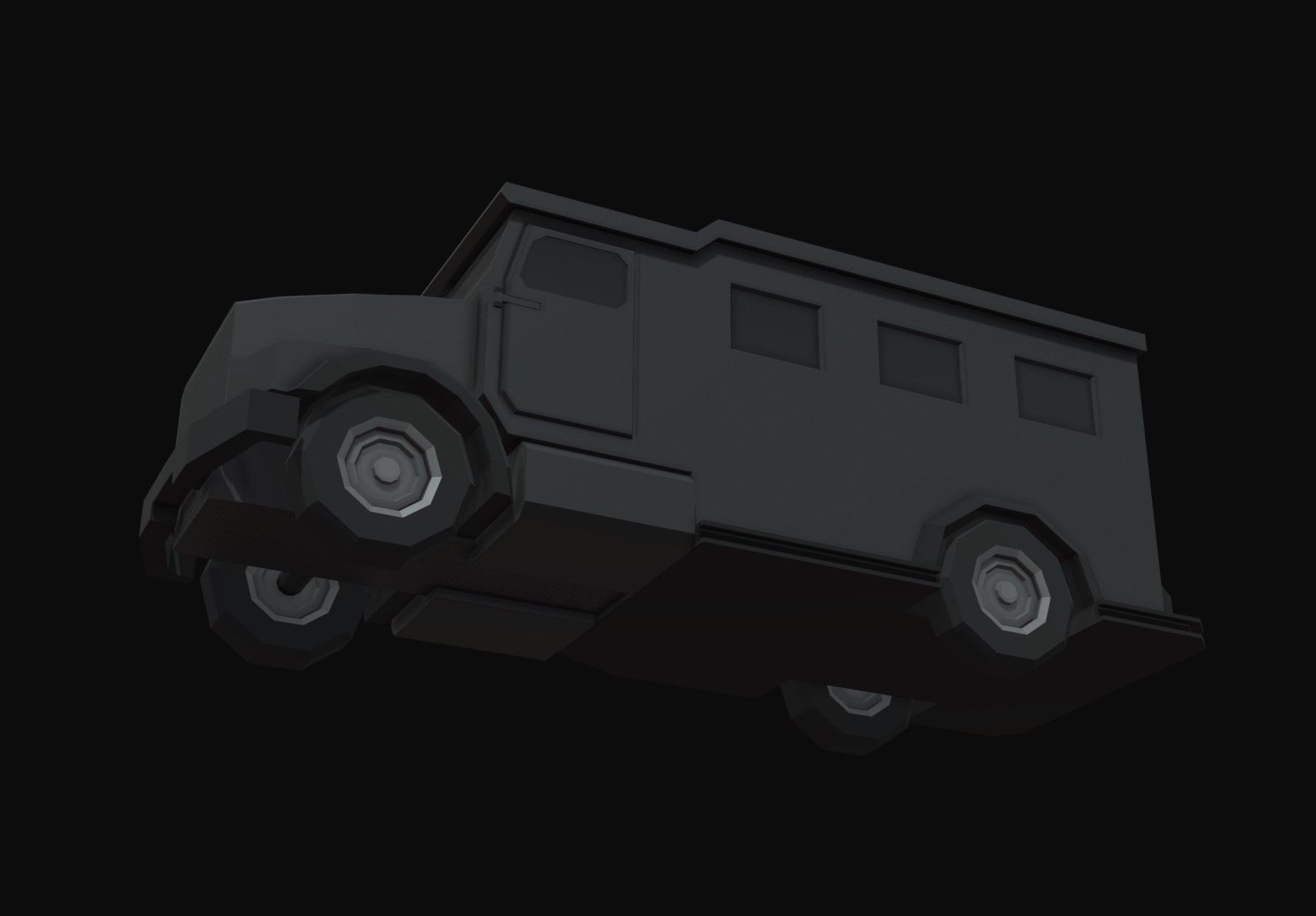 Swat Van Low Poly Low-poly 3D model_4