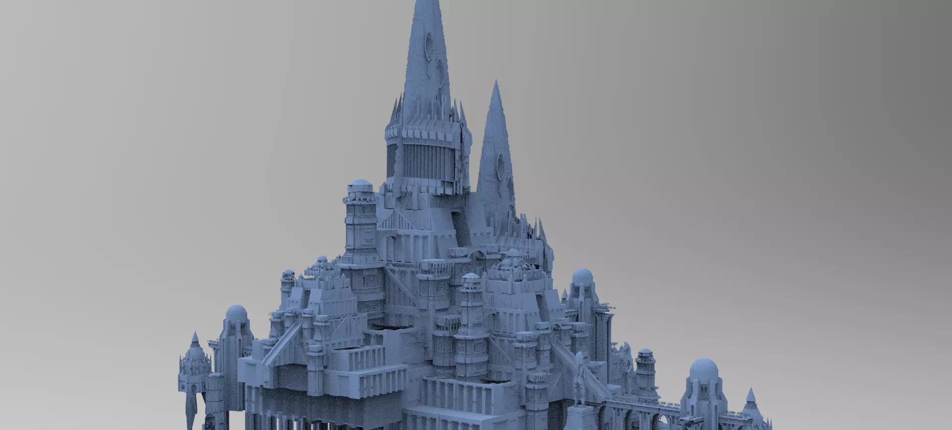 Wizards Master Fortress ocean 2 3D model_0