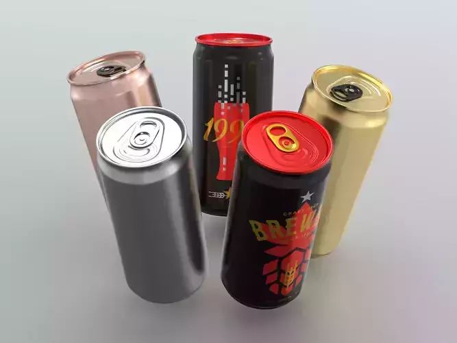 Slim Aluminum Can 269 ML Low-poly 3D model
