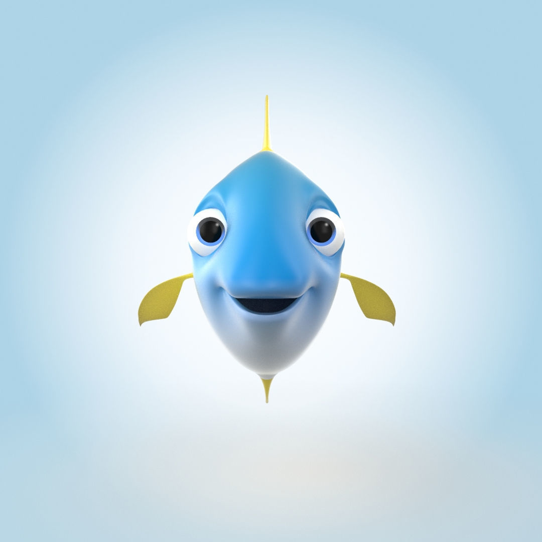 Cartoon Tuna 3D model_3