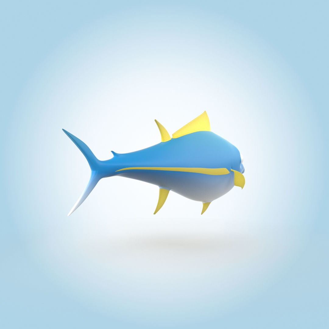 Cartoon Tuna 3D model_1