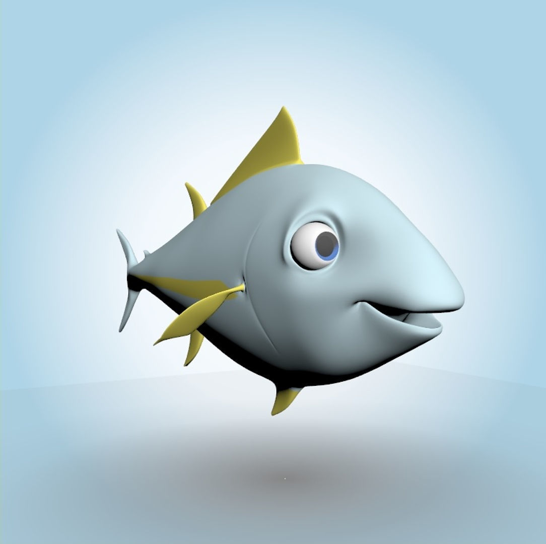 Cartoon Tuna 3D model_4