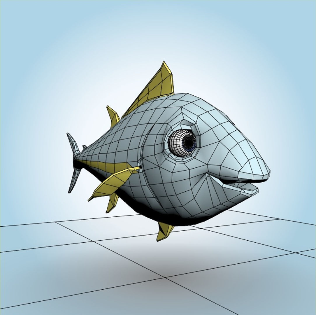Cartoon Tuna 3D model_5