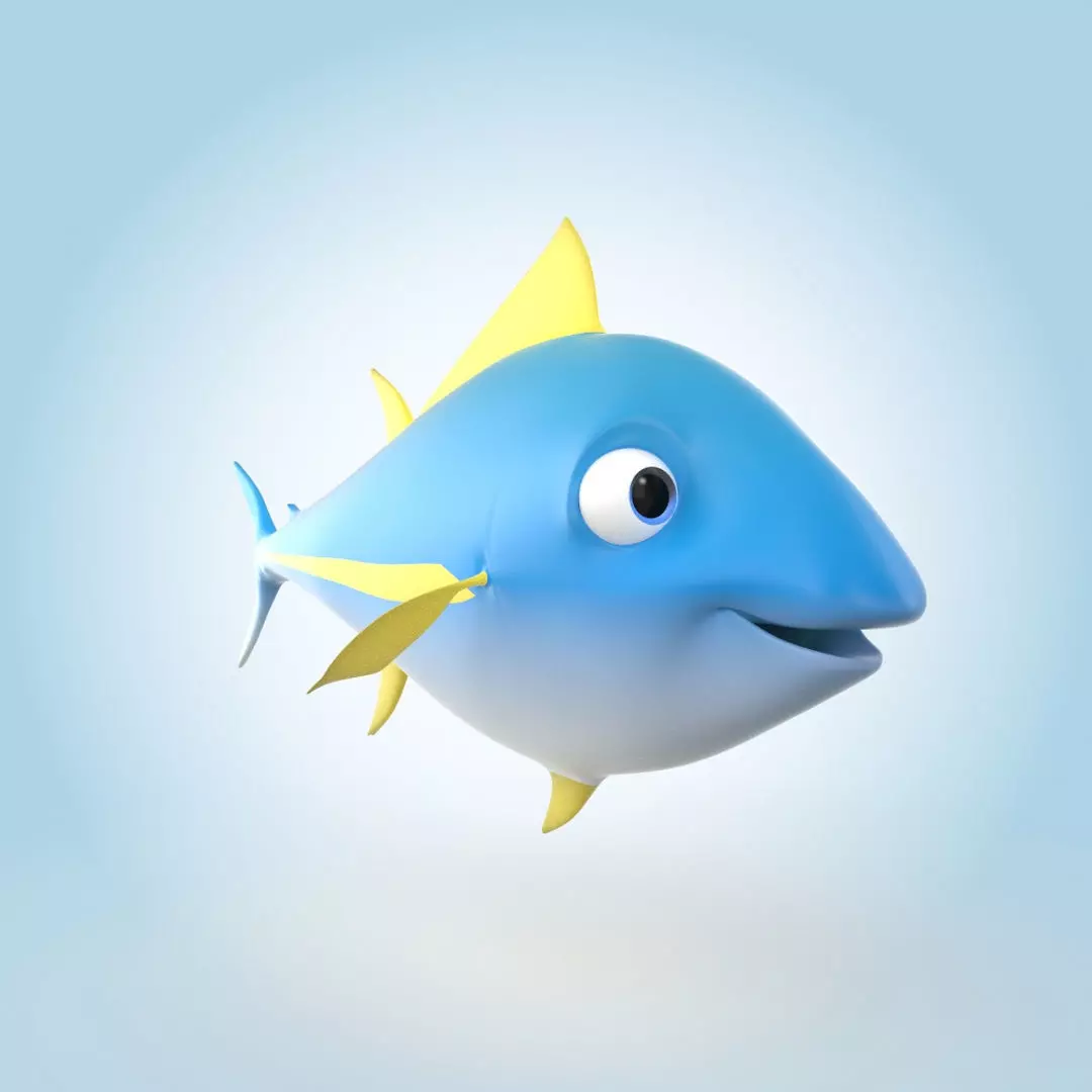 Cartoon Tuna 3D model_0