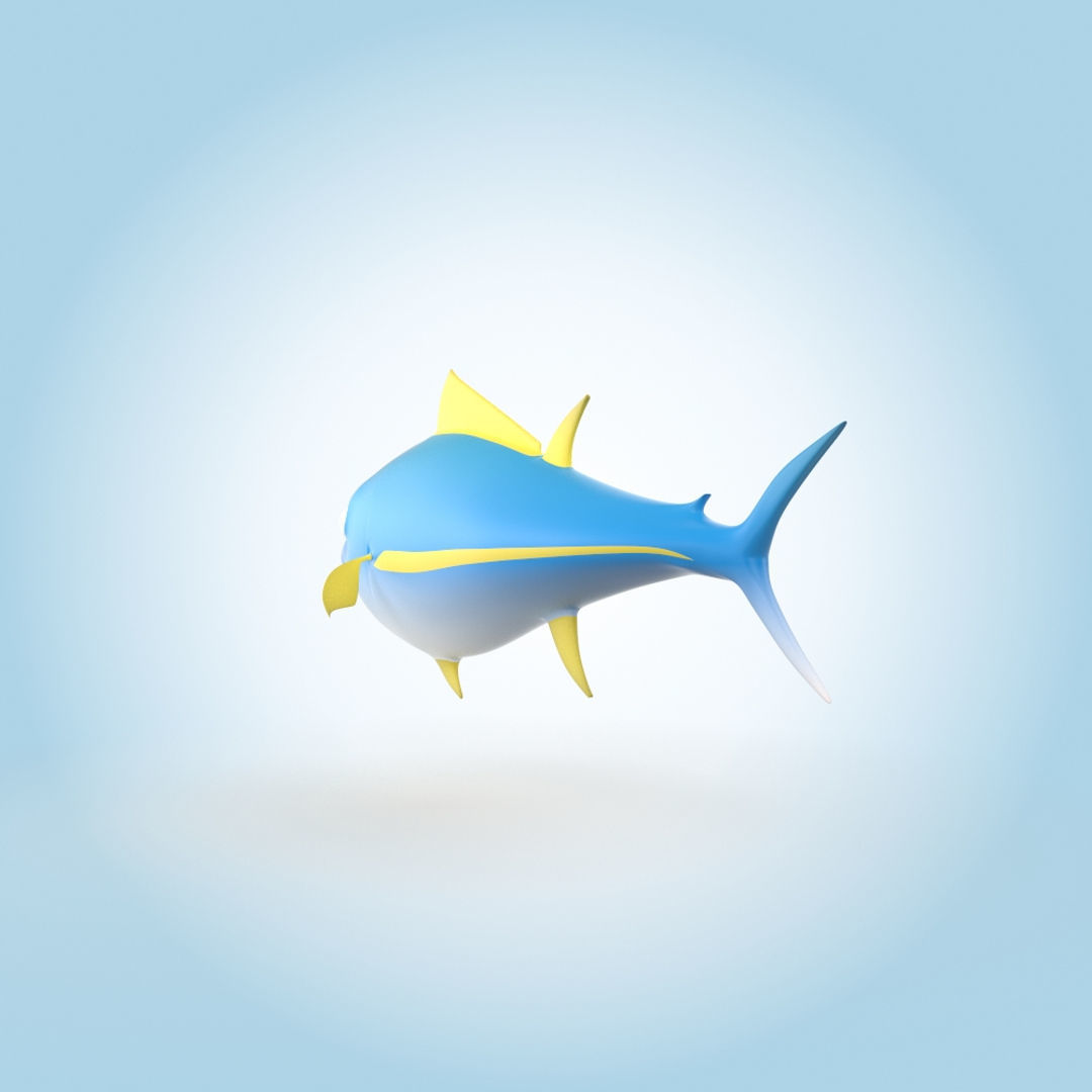 Cartoon Tuna 3D model_2