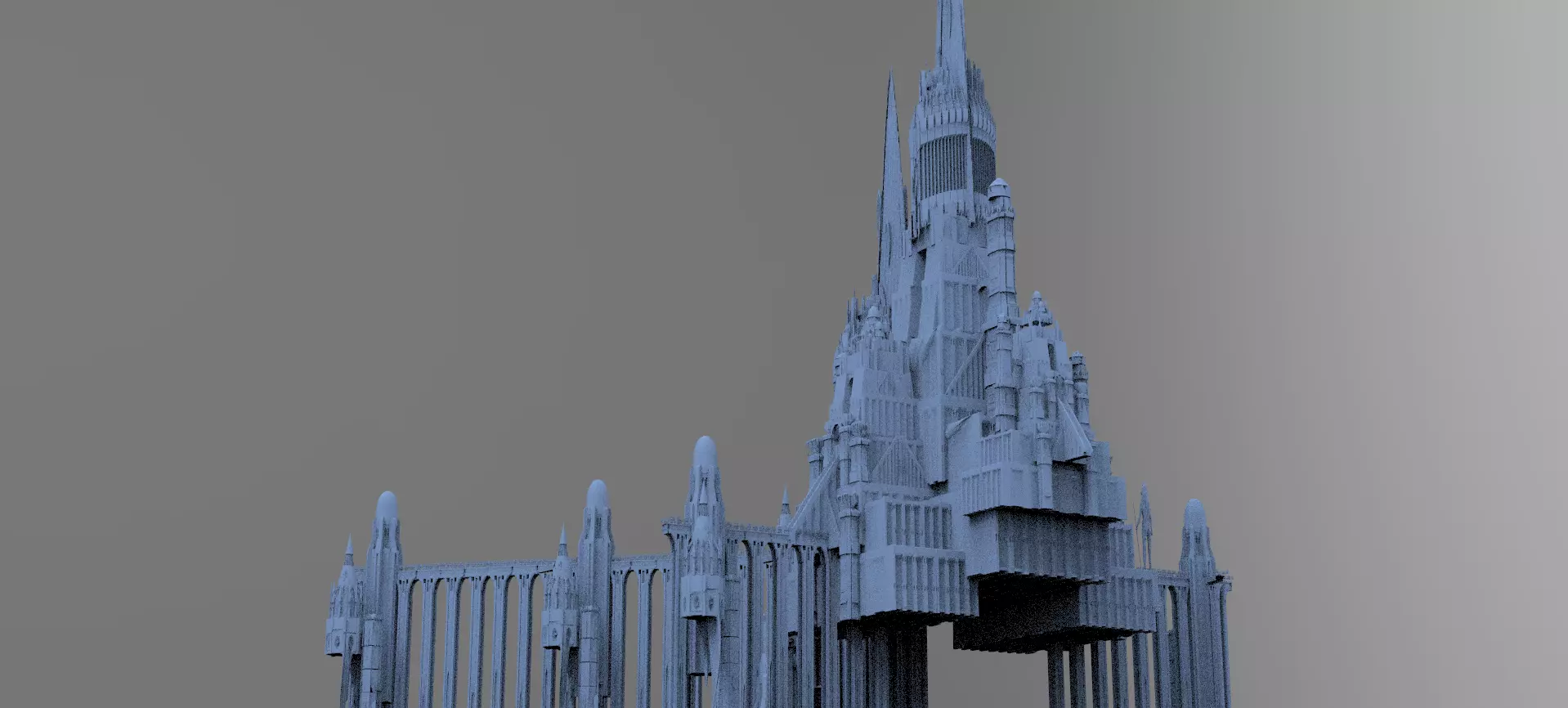 Wizards Master Fortress ocean 3 3D model_0