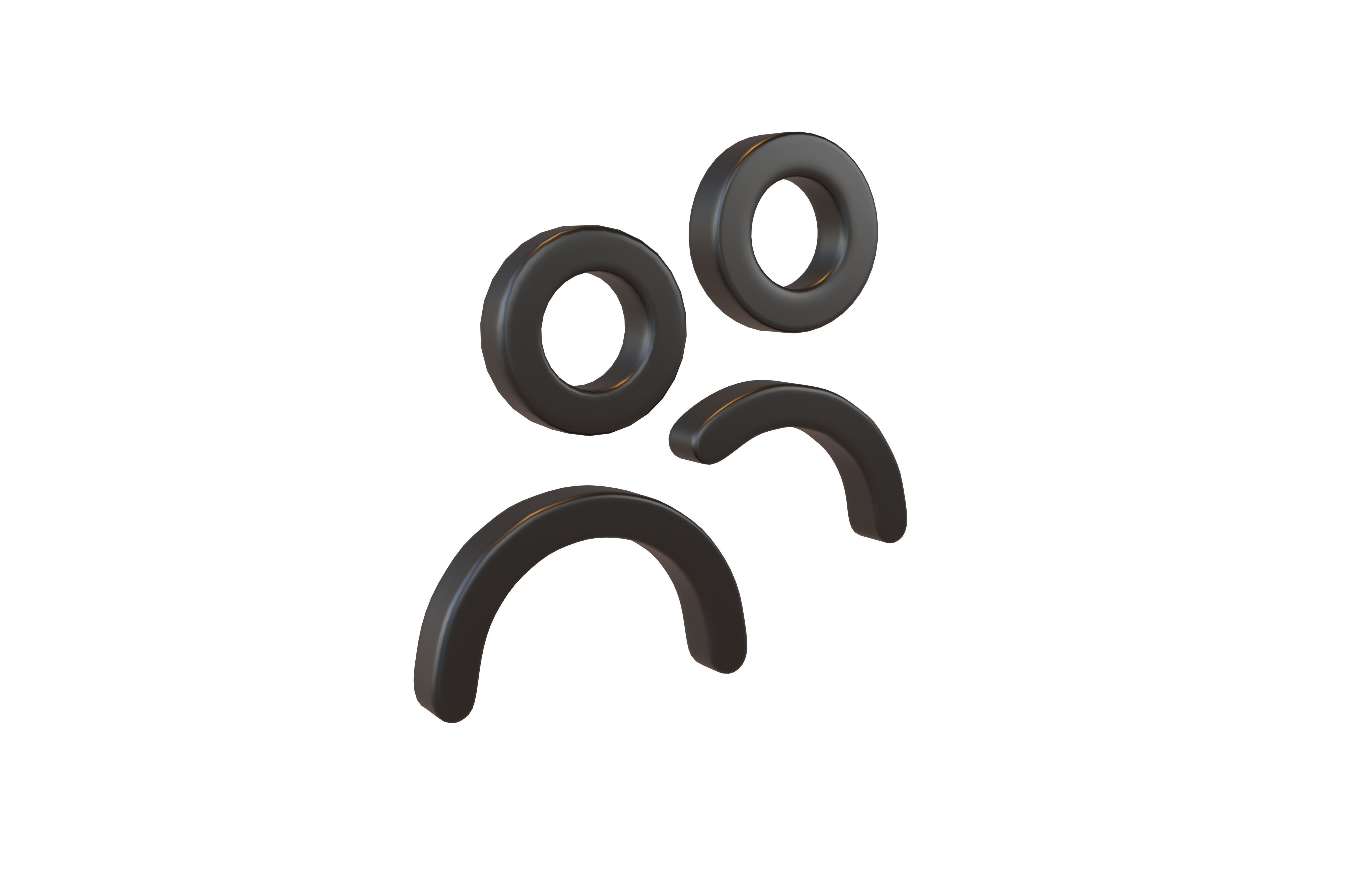 Users Symbol V1 001 Low-poly 3D model_2