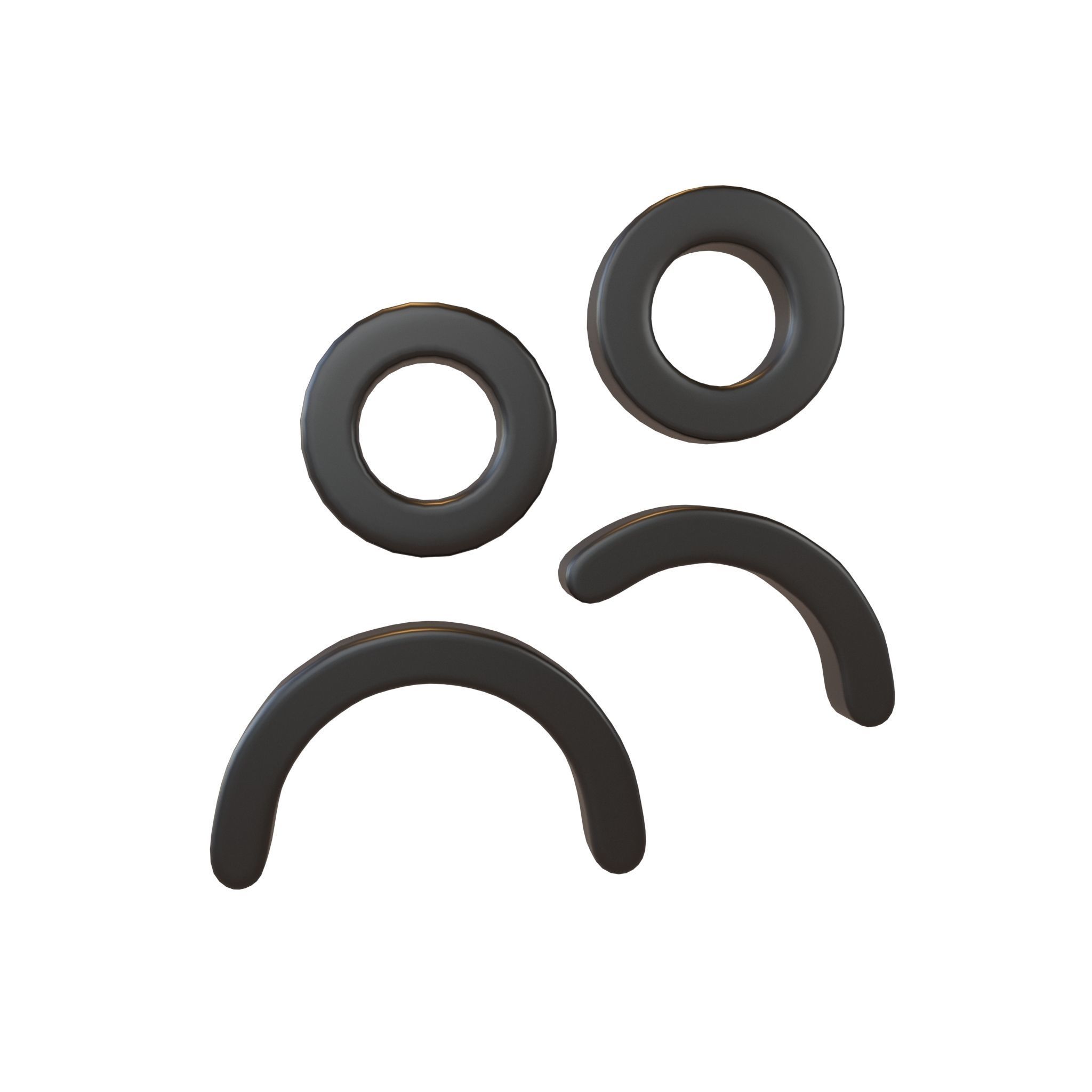 Users Symbol V1 001 Low-poly 3D model_1