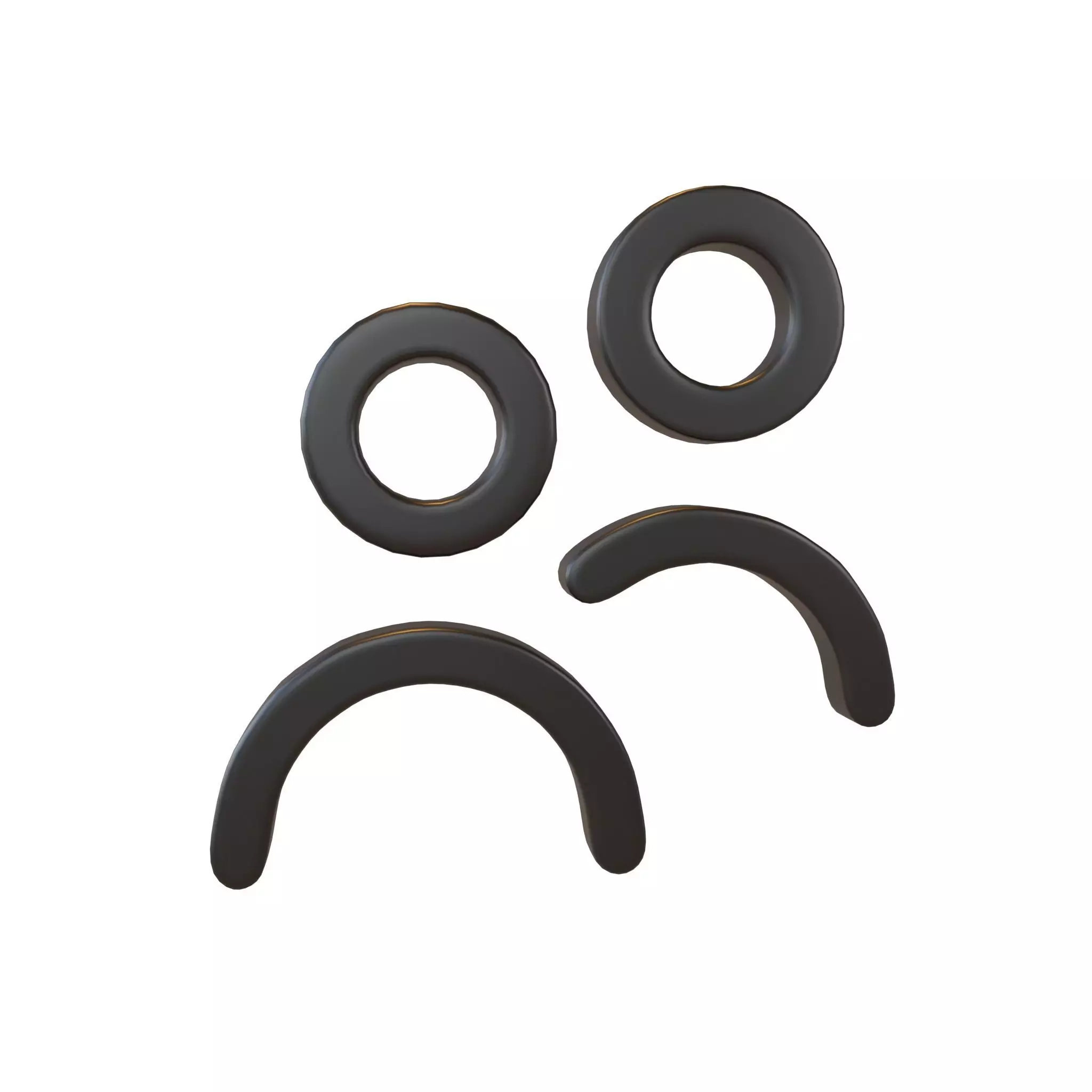 Users Symbol V1 001 Low-poly 3D model_0