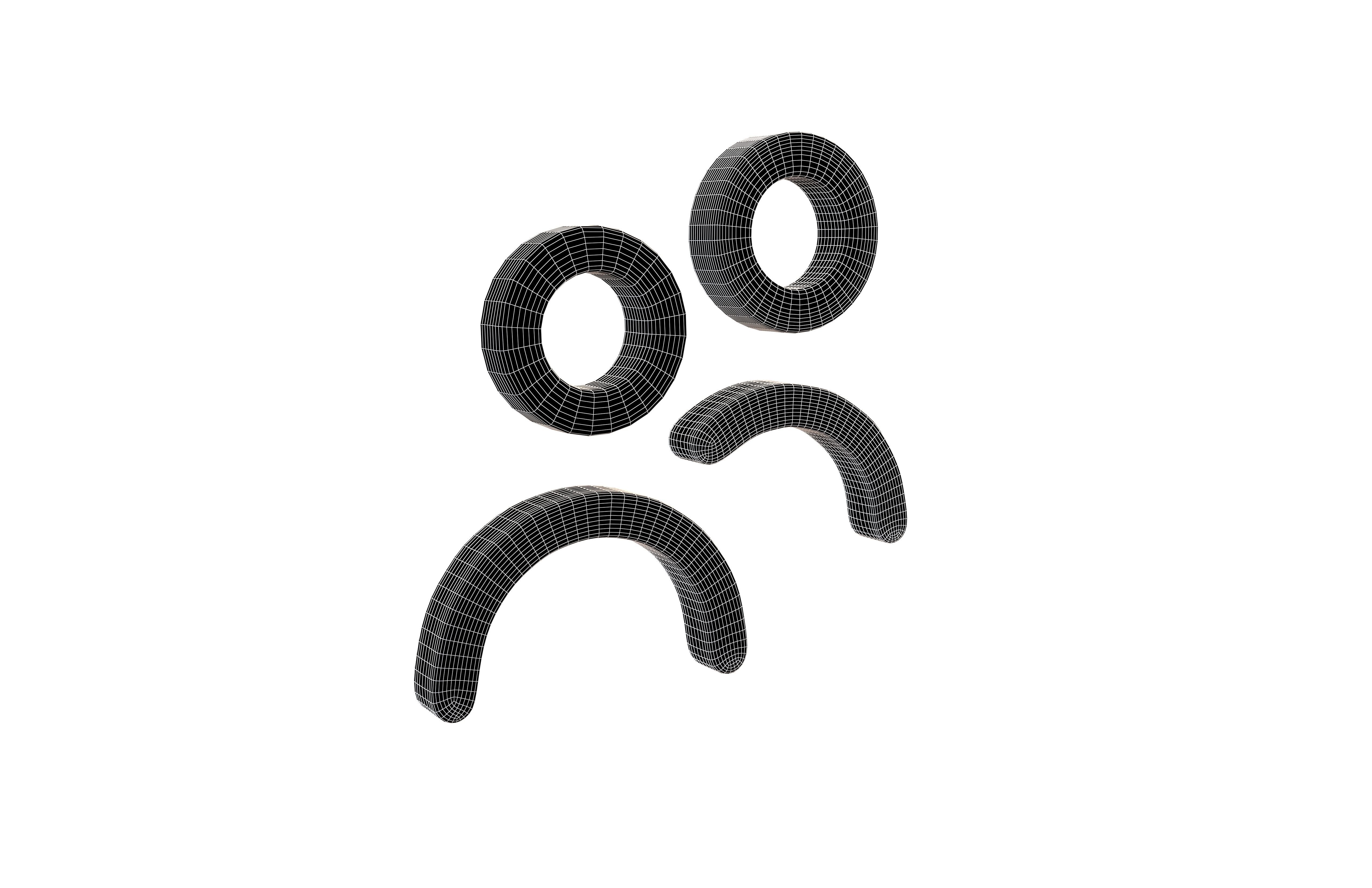 Users Symbol V1 001 Low-poly 3D model_11