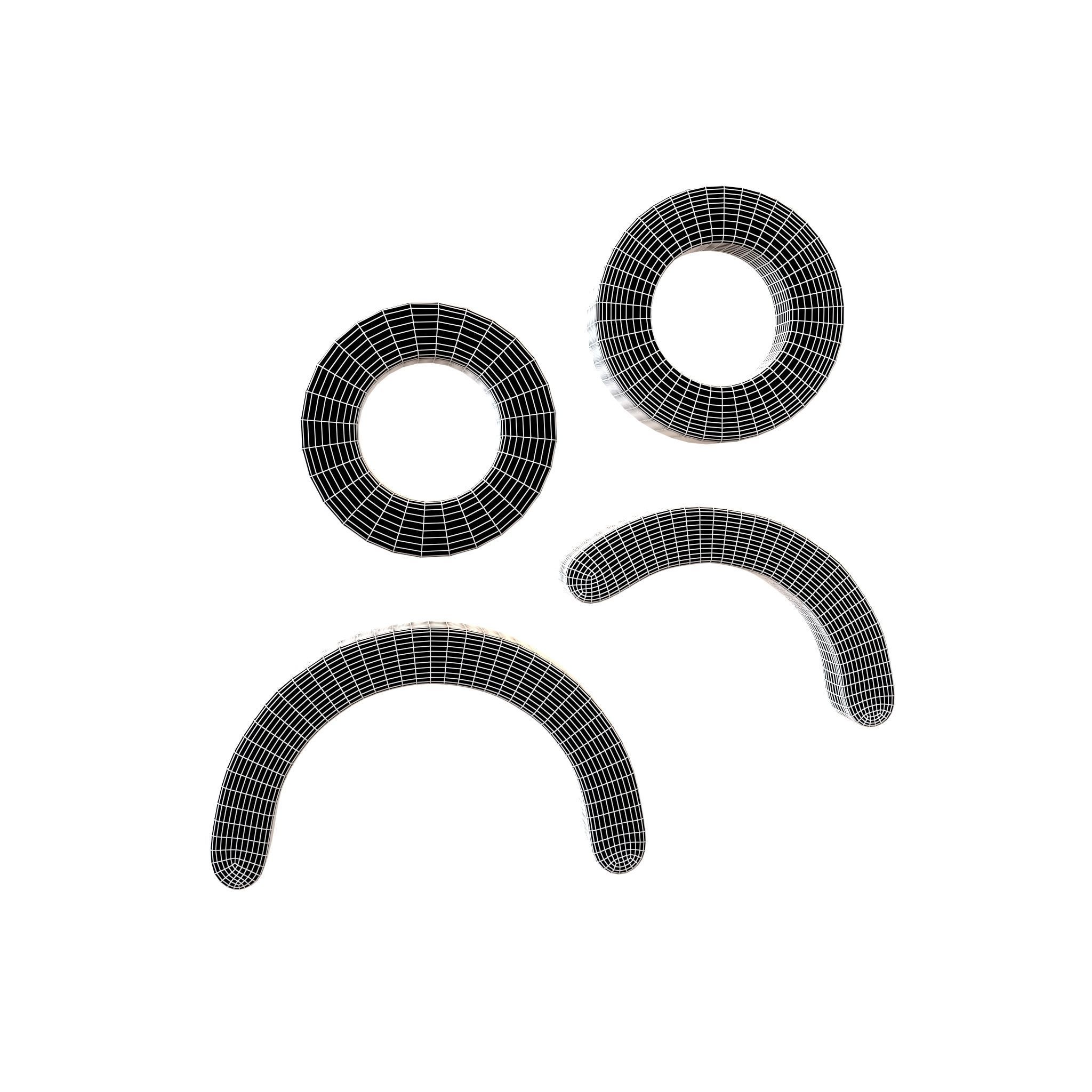 Users Symbol V1 001 Low-poly 3D model_8