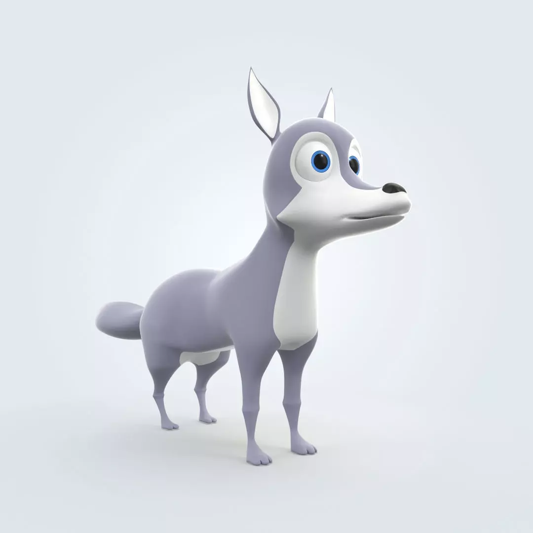 Cartoon Wolf 3D model_0