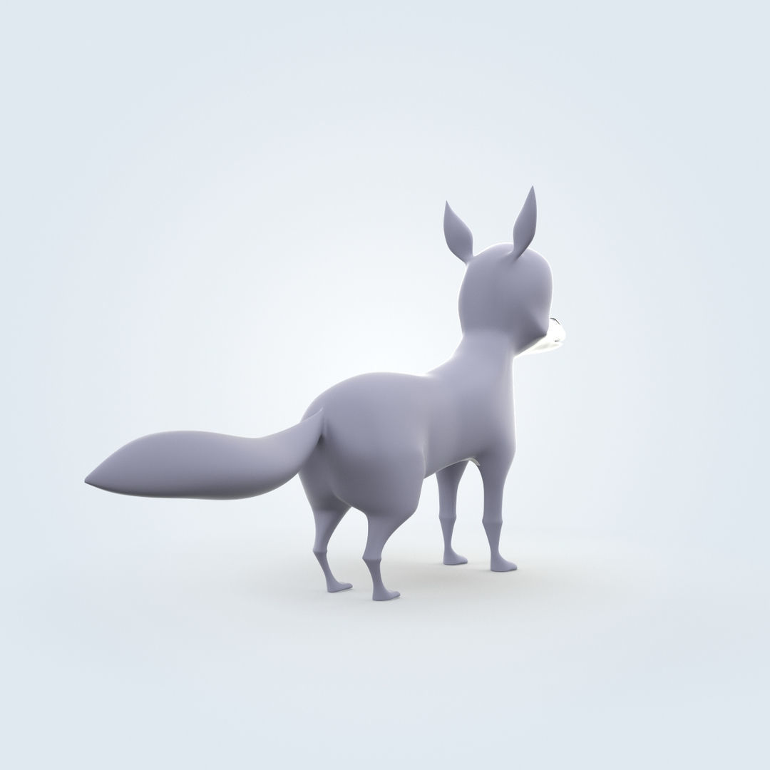 Cartoon Wolf 3D model_1