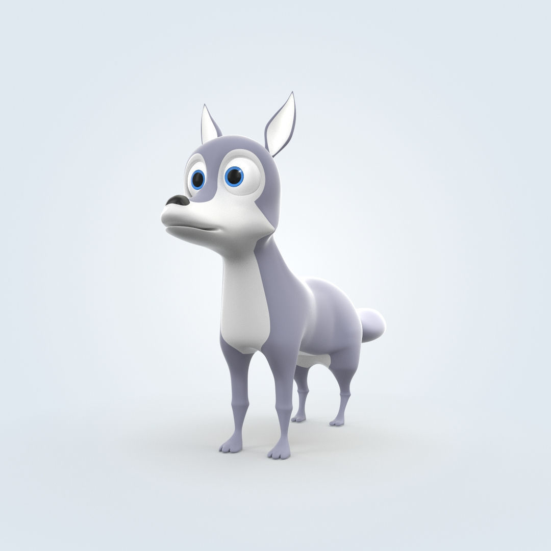 Cartoon Wolf 3D model_3