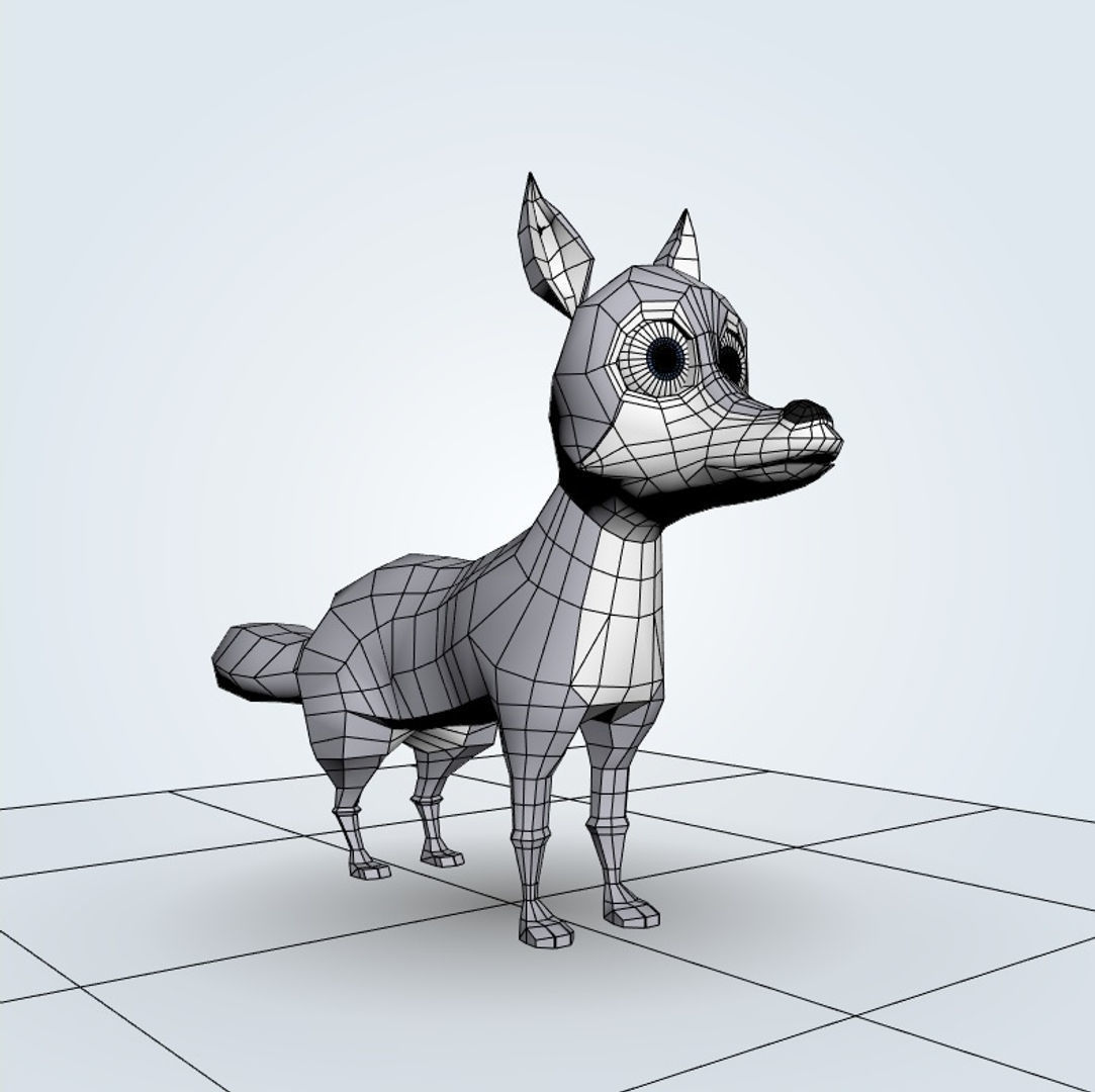 Cartoon Wolf 3D model_5