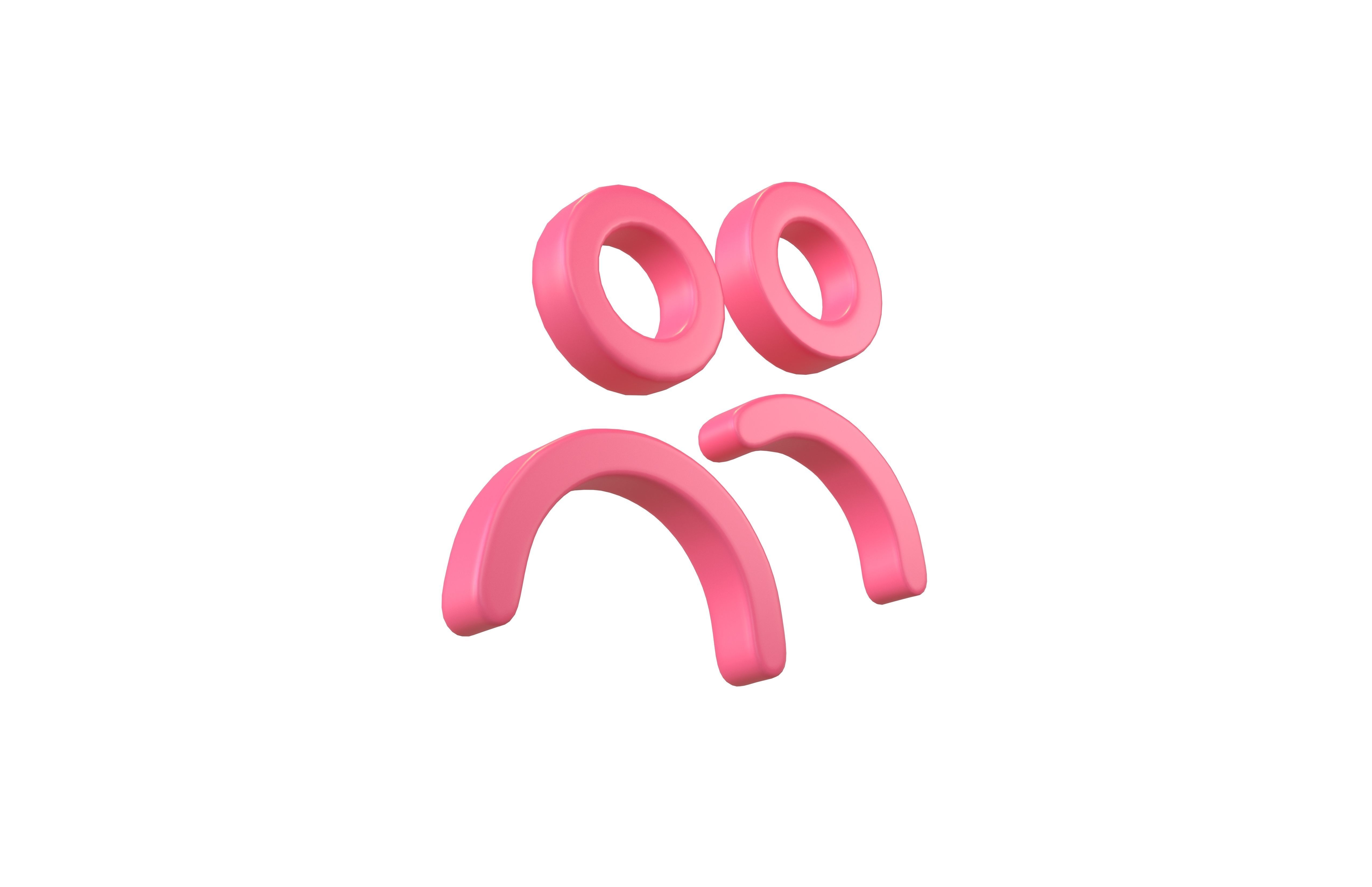 Users Symbol V1 004 Low-poly 3D model_3