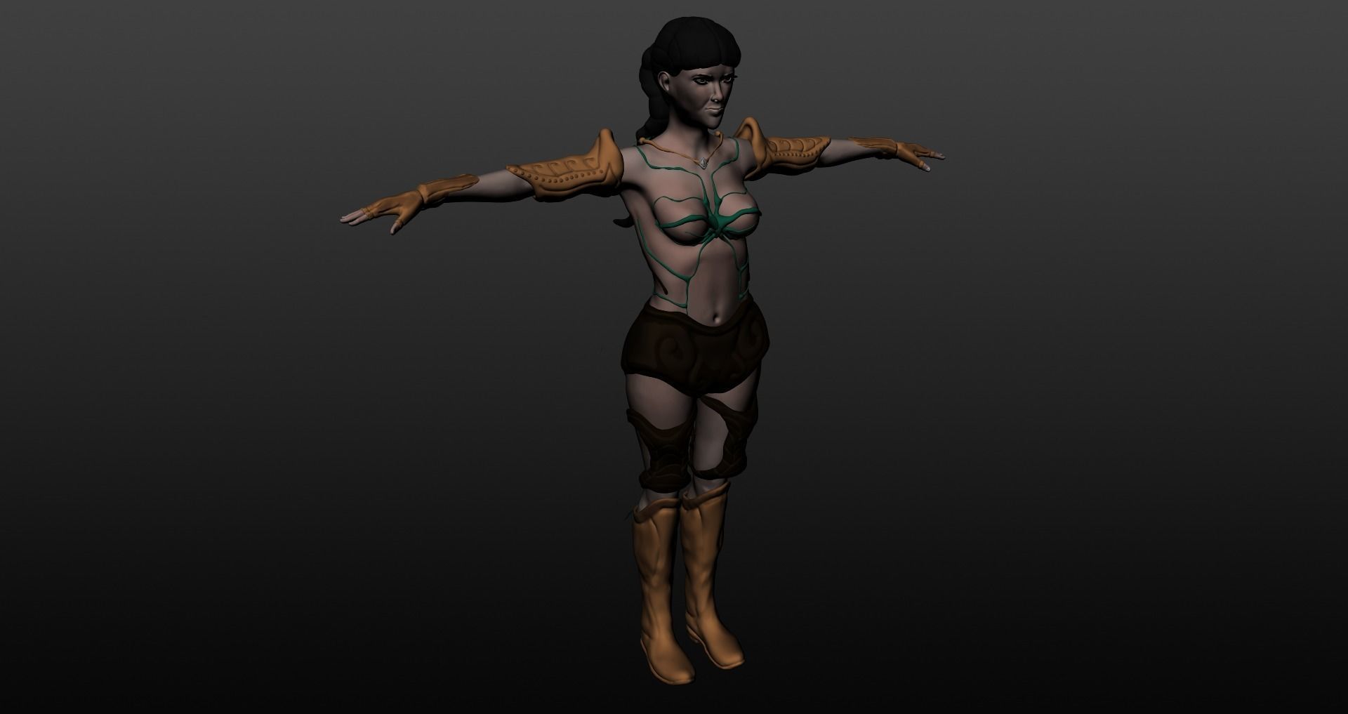 Warrior woman 3D model_22