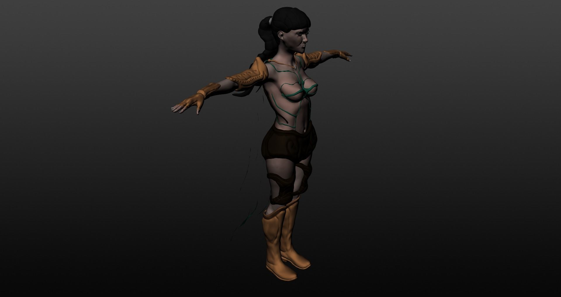 Warrior woman 3D model_44