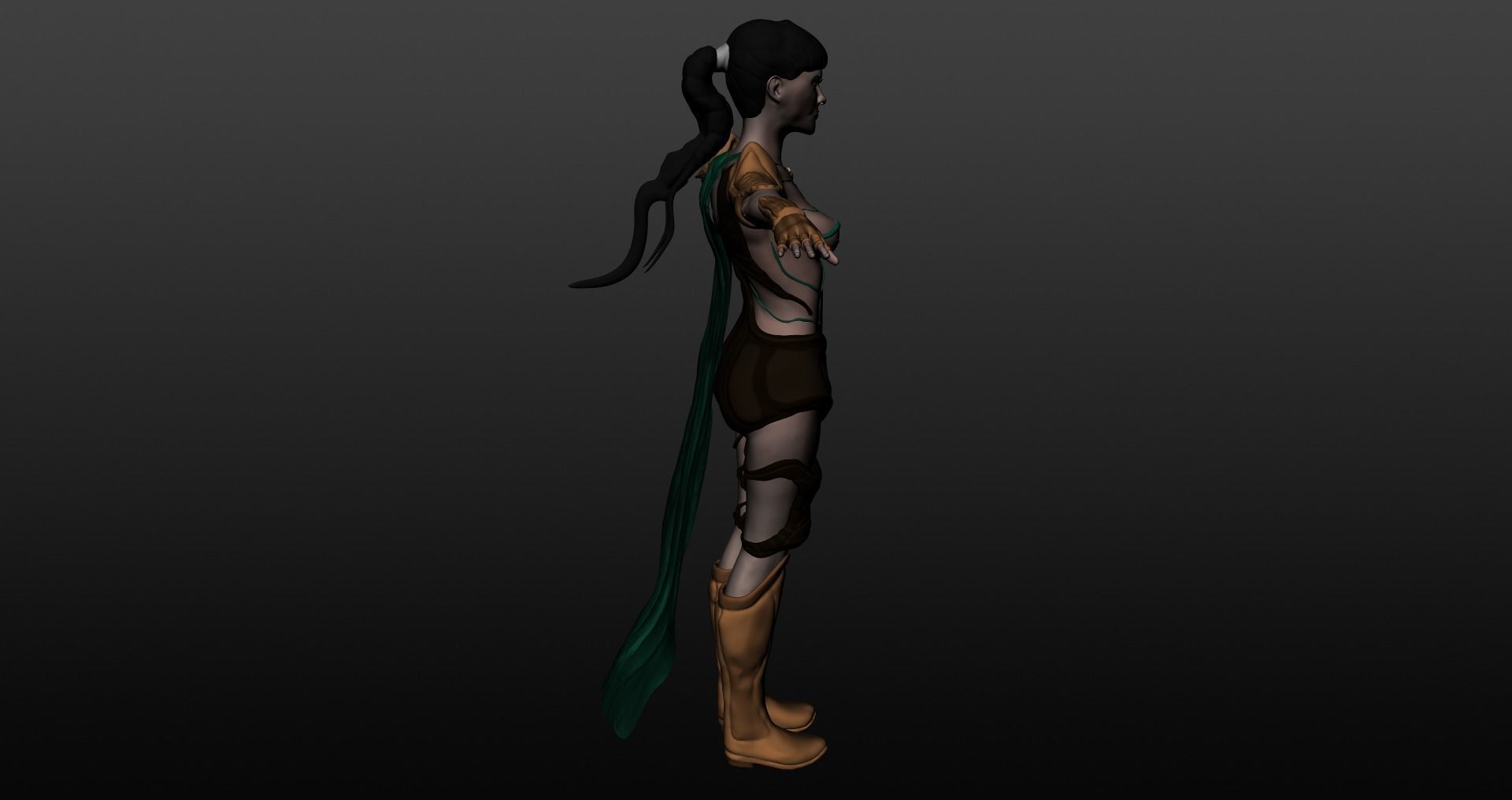 Warrior woman 3D model_3