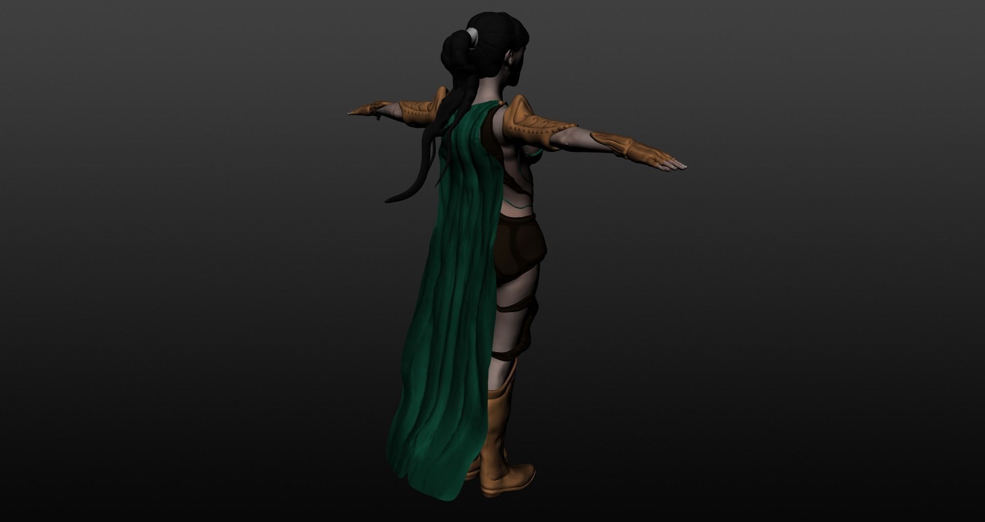 Warrior woman 3D model_8