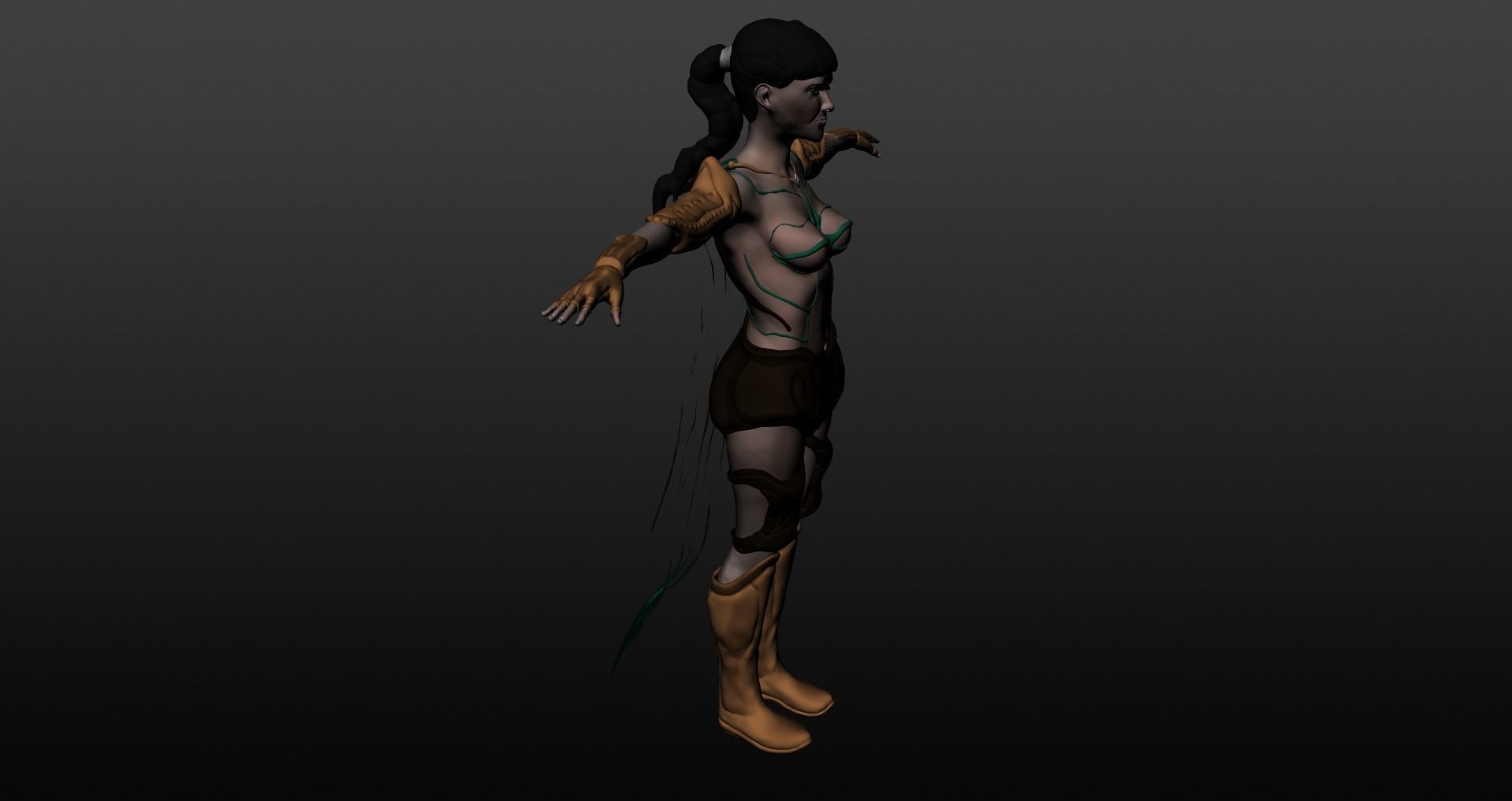 Warrior woman 3D model_53