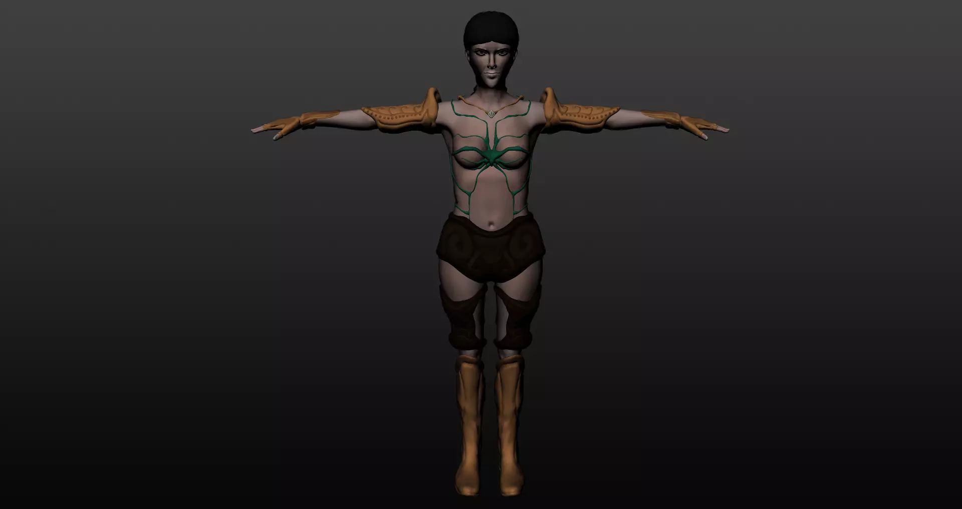 Warrior woman 3D model_0