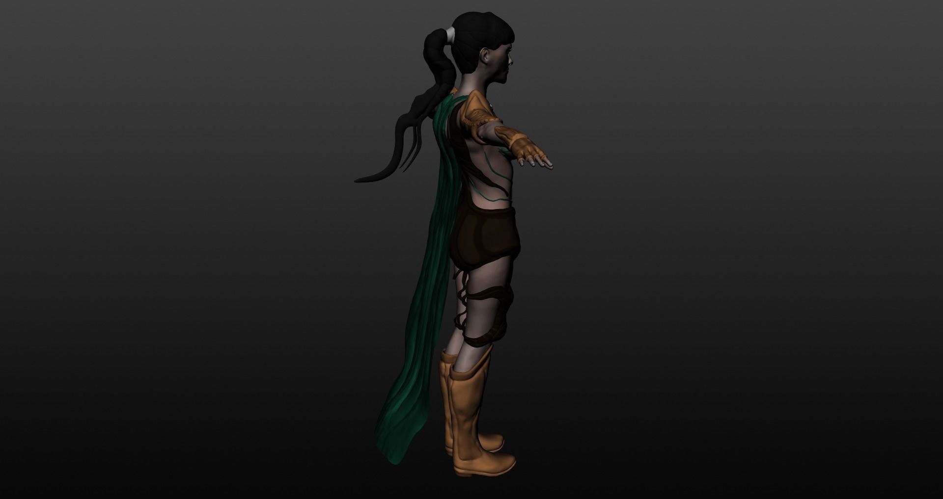 Warrior woman 3D model_4