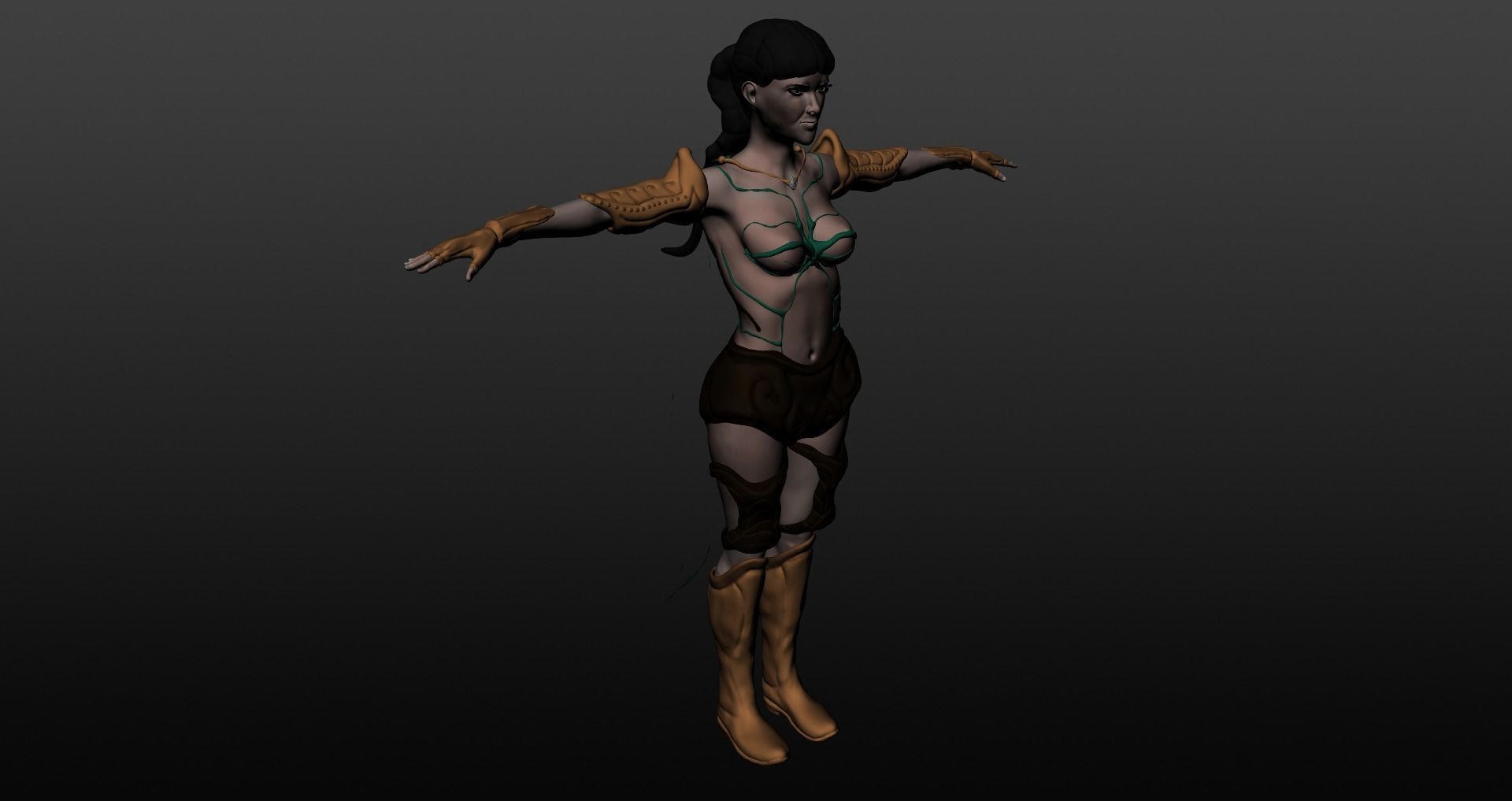 Warrior woman 3D model_33