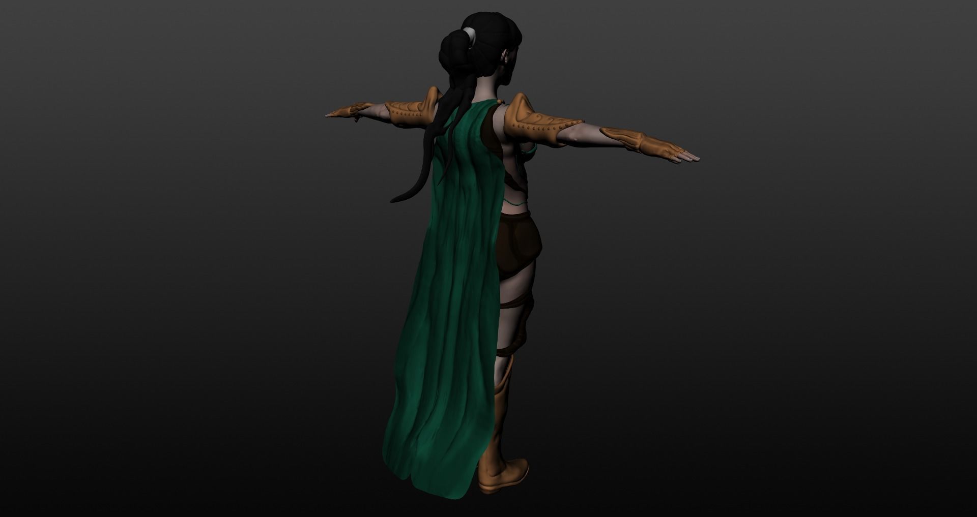 Warrior woman 3D model_9