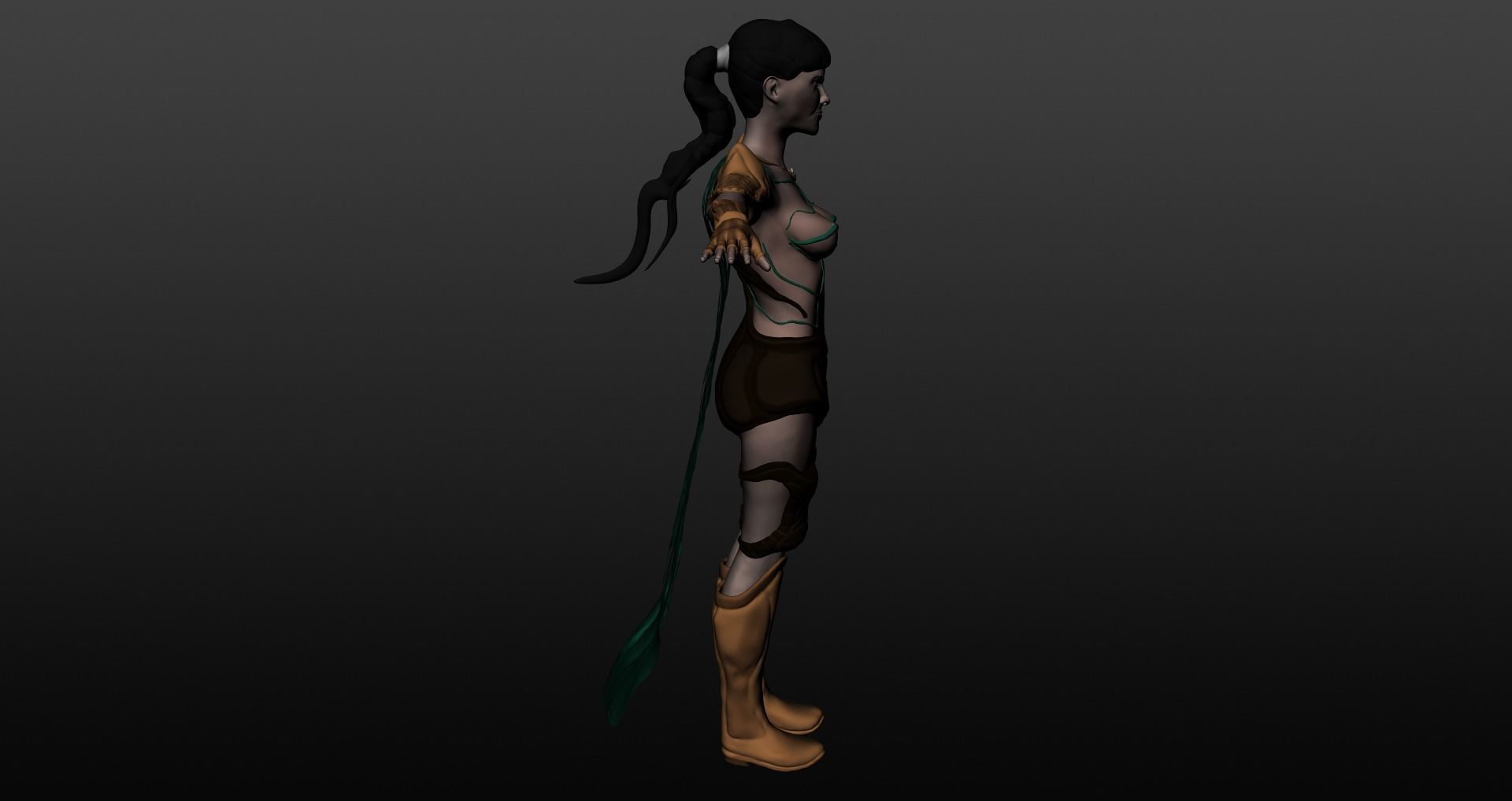 Warrior woman 3D model_1