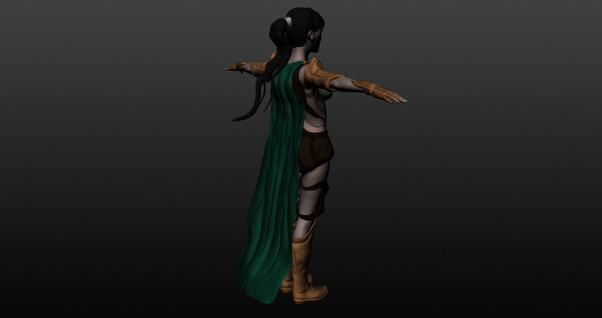 Warrior woman 3D model_7