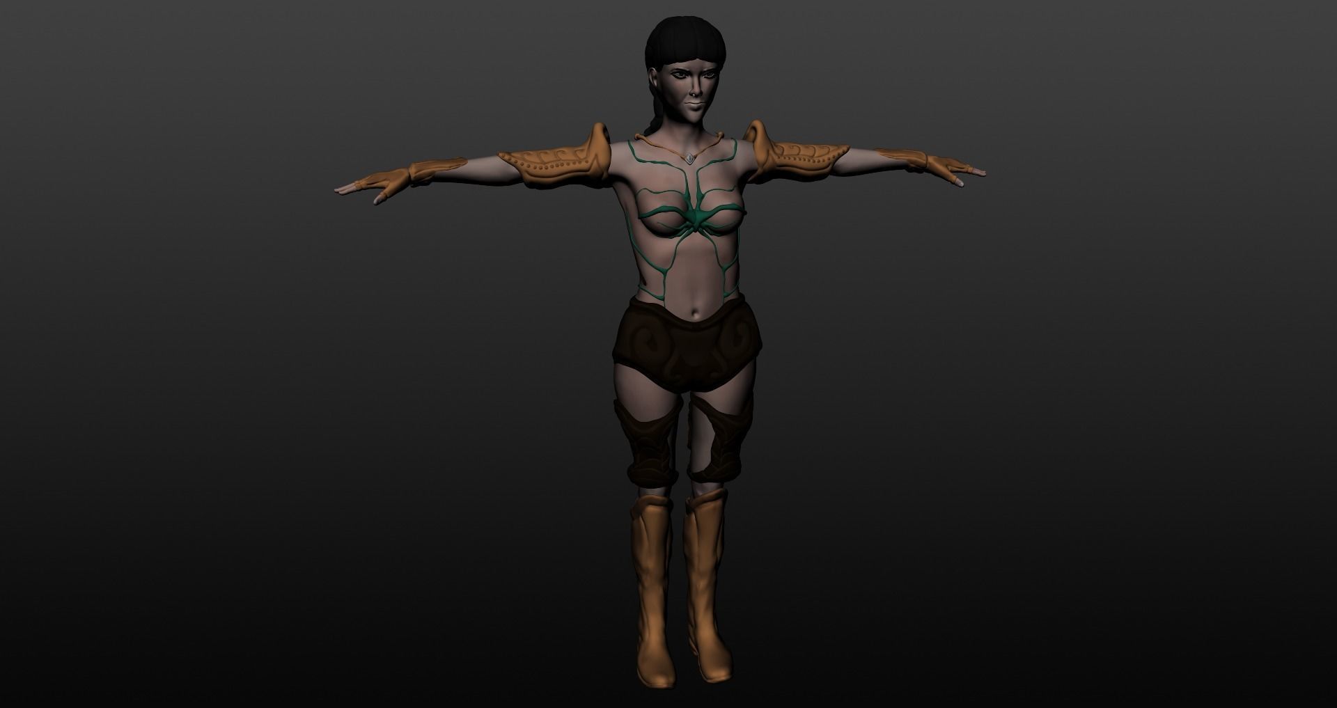 Warrior woman 3D model_11
