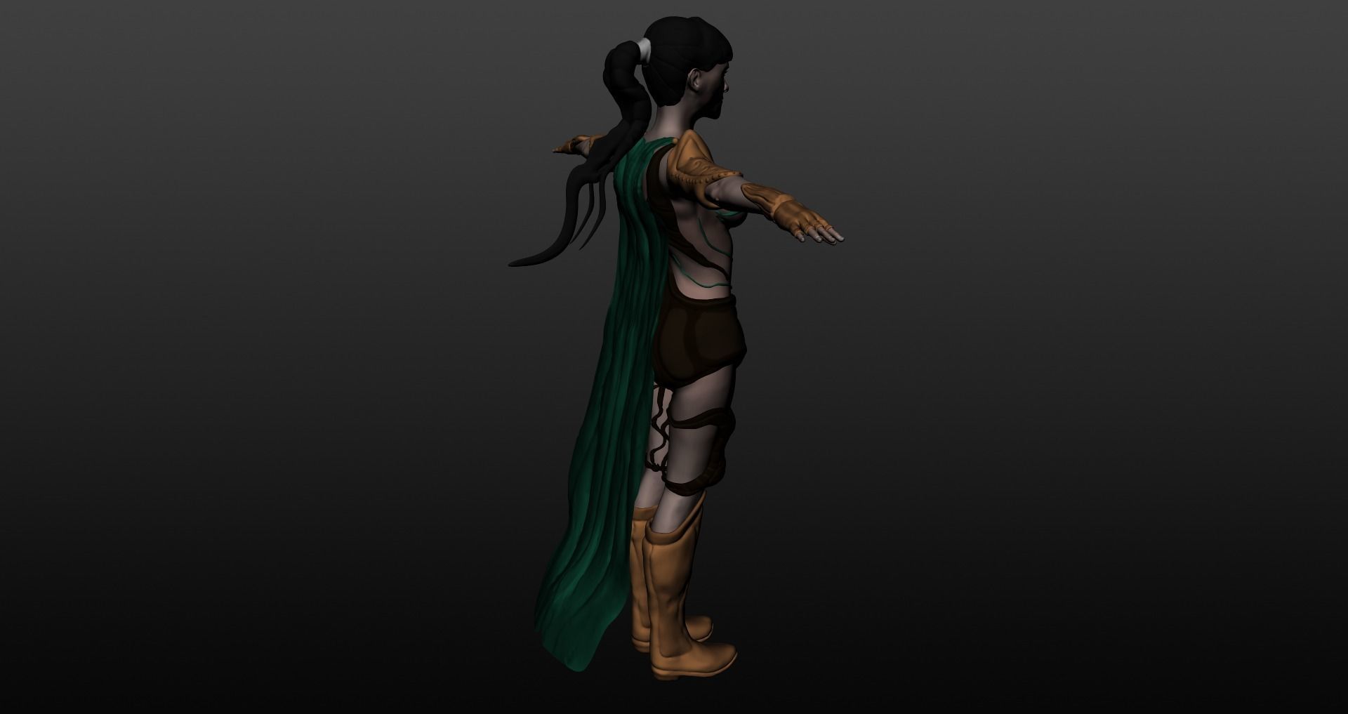 Warrior woman 3D model_5