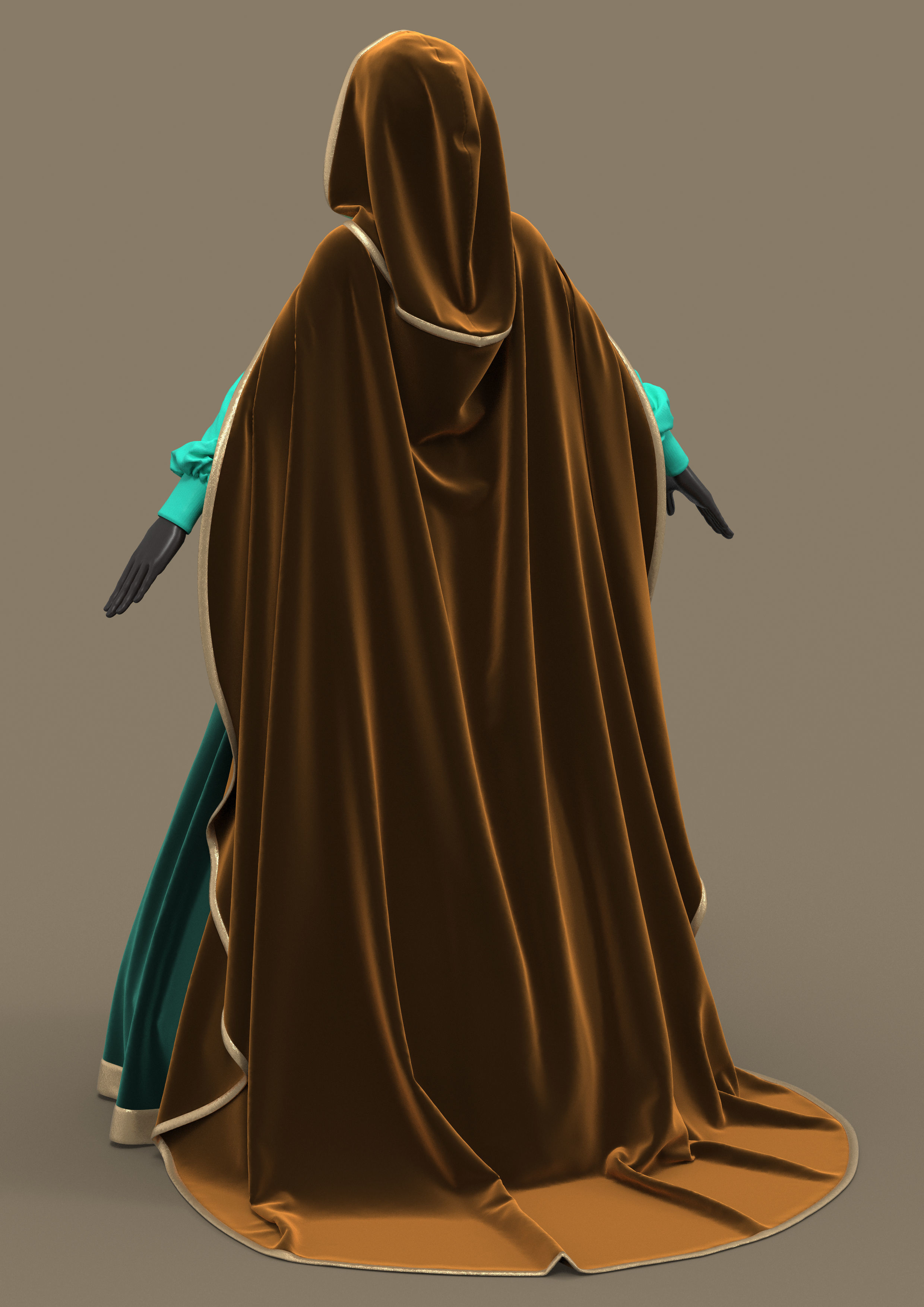 Historical Dress 3D model_3