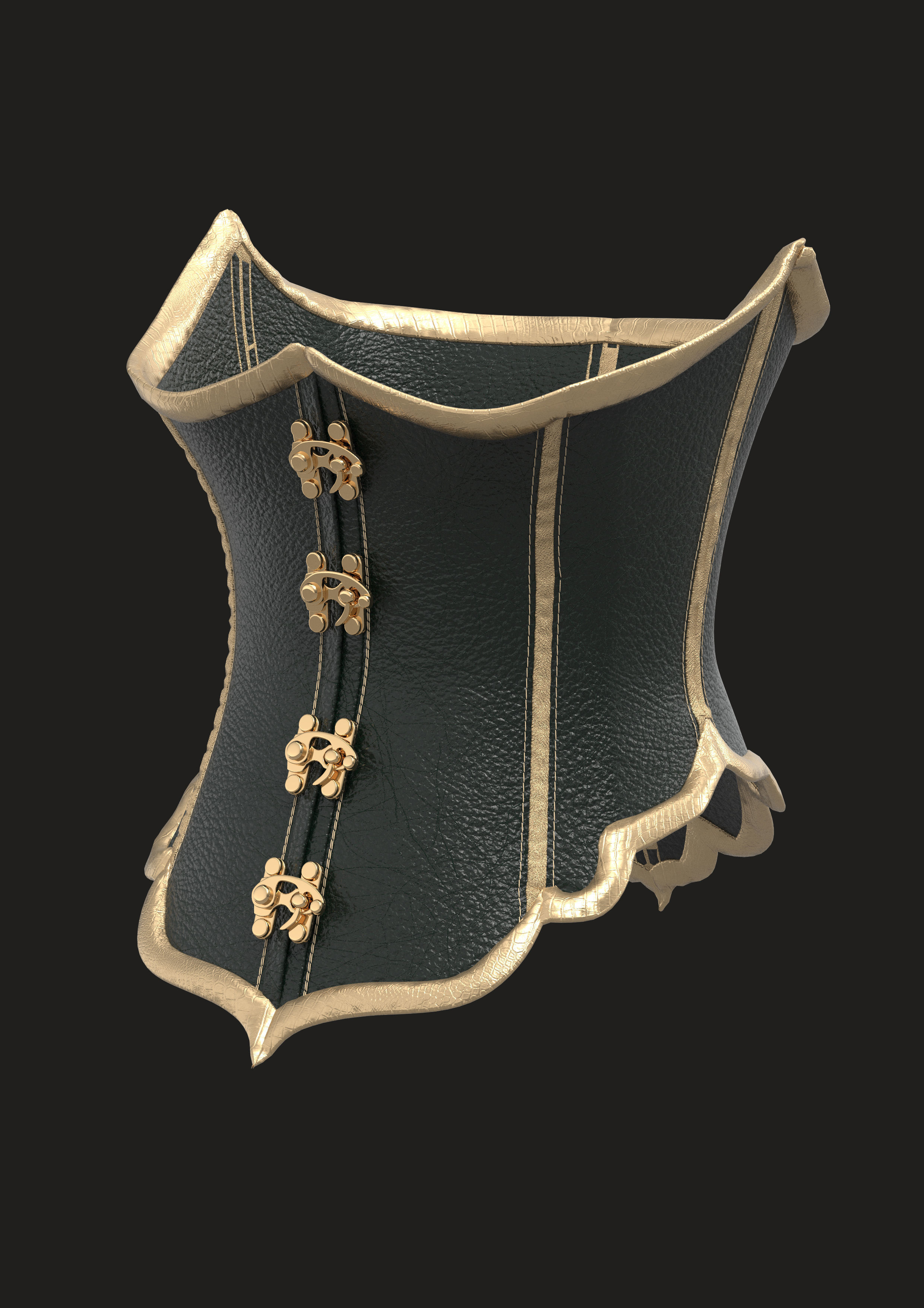 Historical Dress 3D model_2