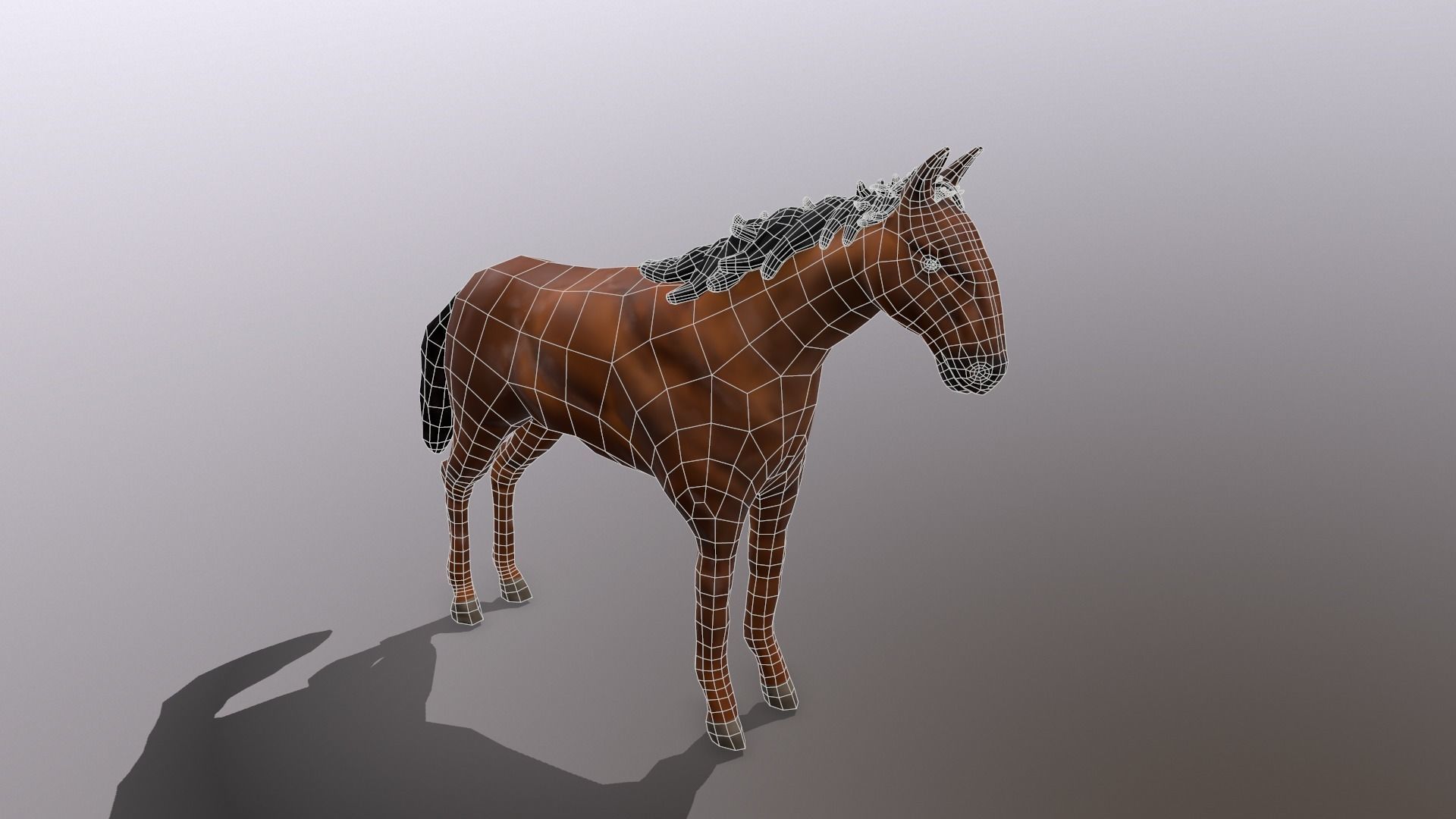 Horse Low-poly 3D model_2