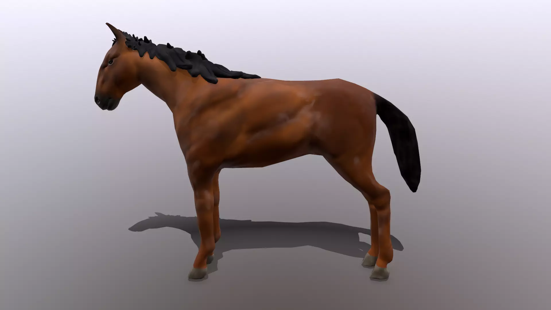 Horse Low-poly 3D model_0