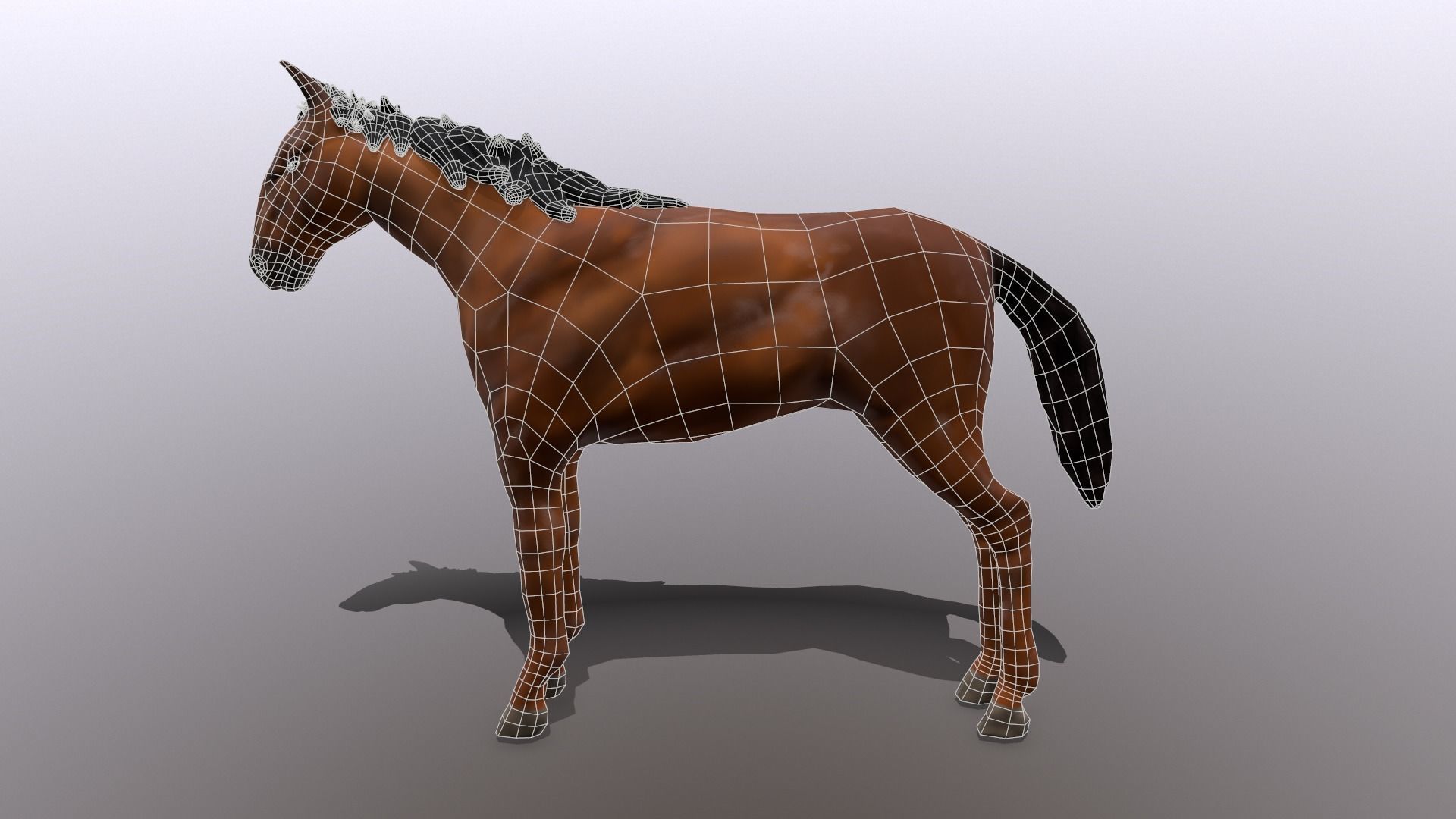 Horse Low-poly 3D model_1