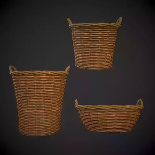 Woven Baskets Low-poly 3D model