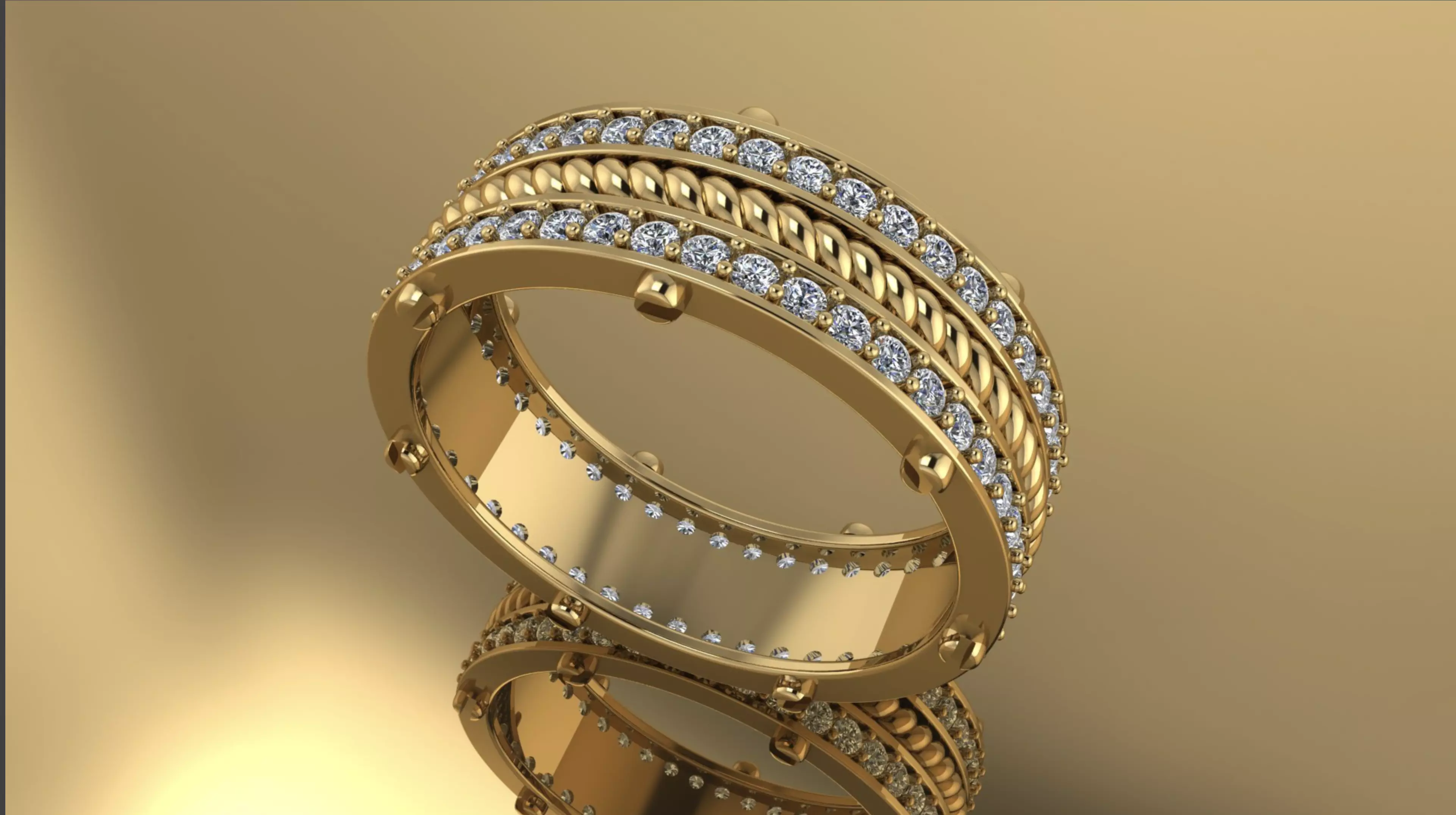 Engagement diamond ring 3D print model_0