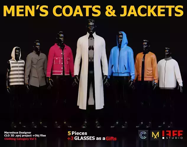 7 MANS COATS AND JACKETS Marvelous Designer