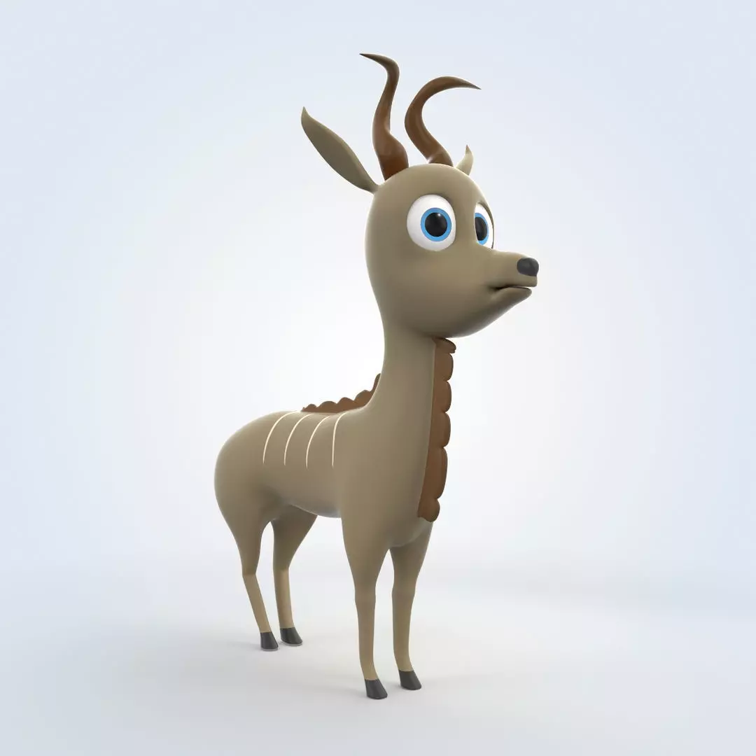 Cartoon Kudu 3D model_0