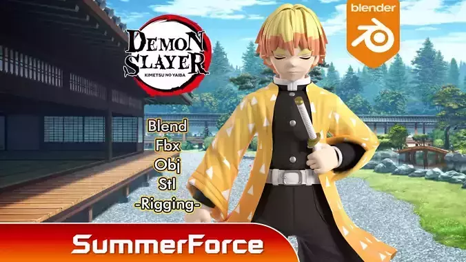 Zenitsu Agatsuma - Demon Slayer 3D model