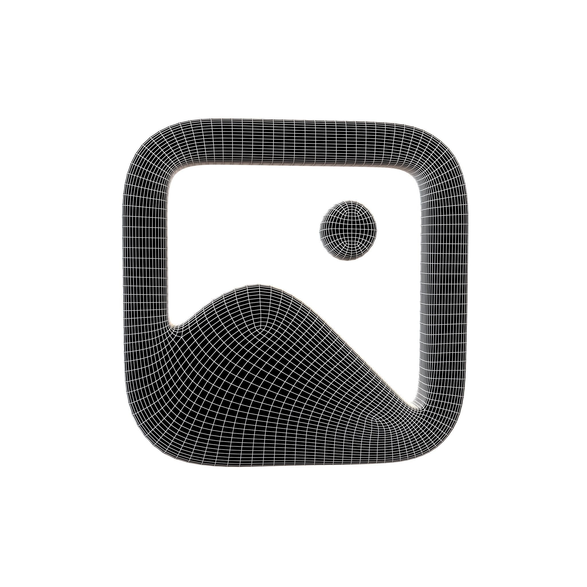 Picture Symbol V1 001 Low-poly 3D model_4